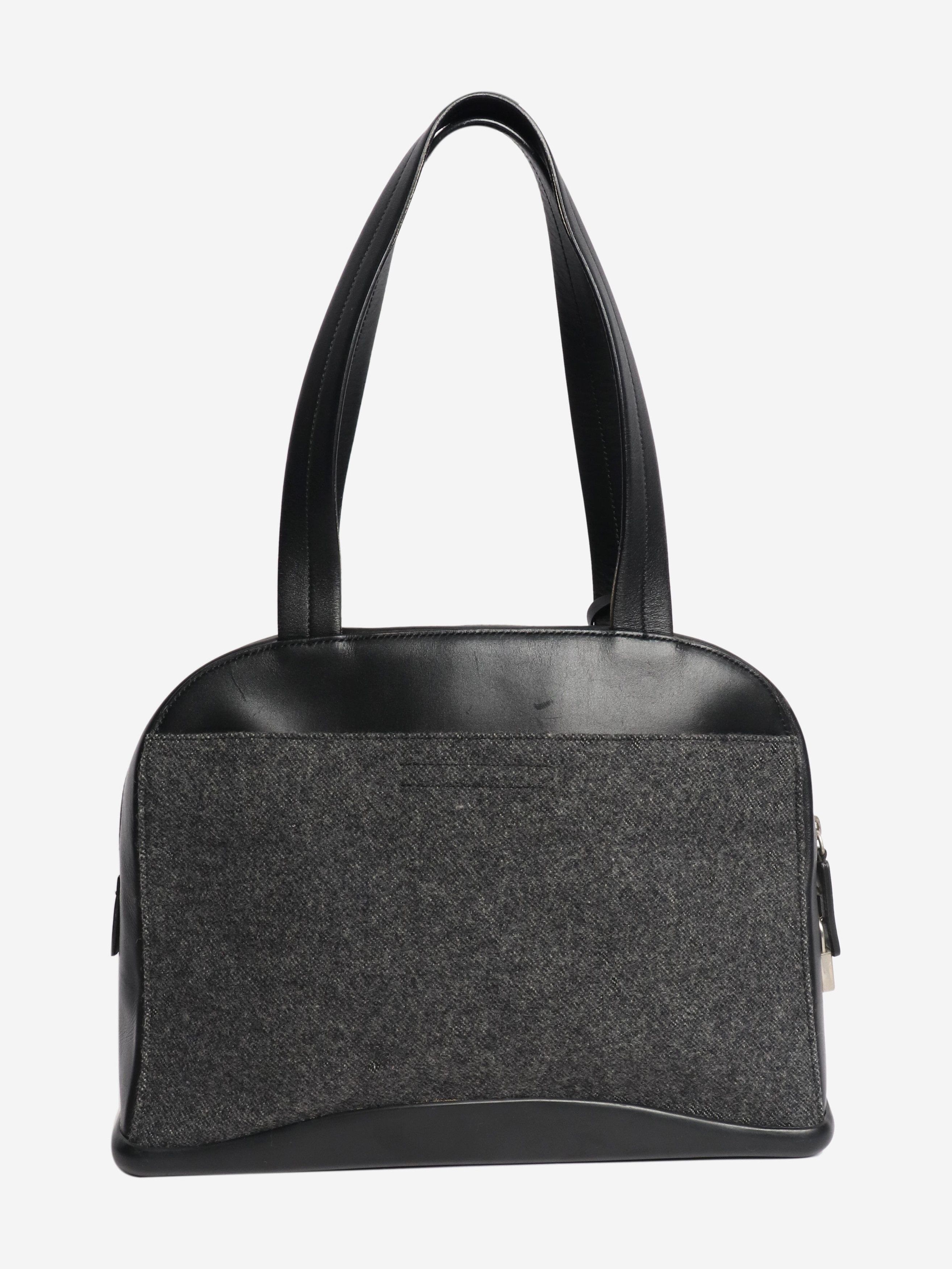 Prada Dark grey wool and leather top handle bag Size ONE SIZE - 3 Thumbnail
