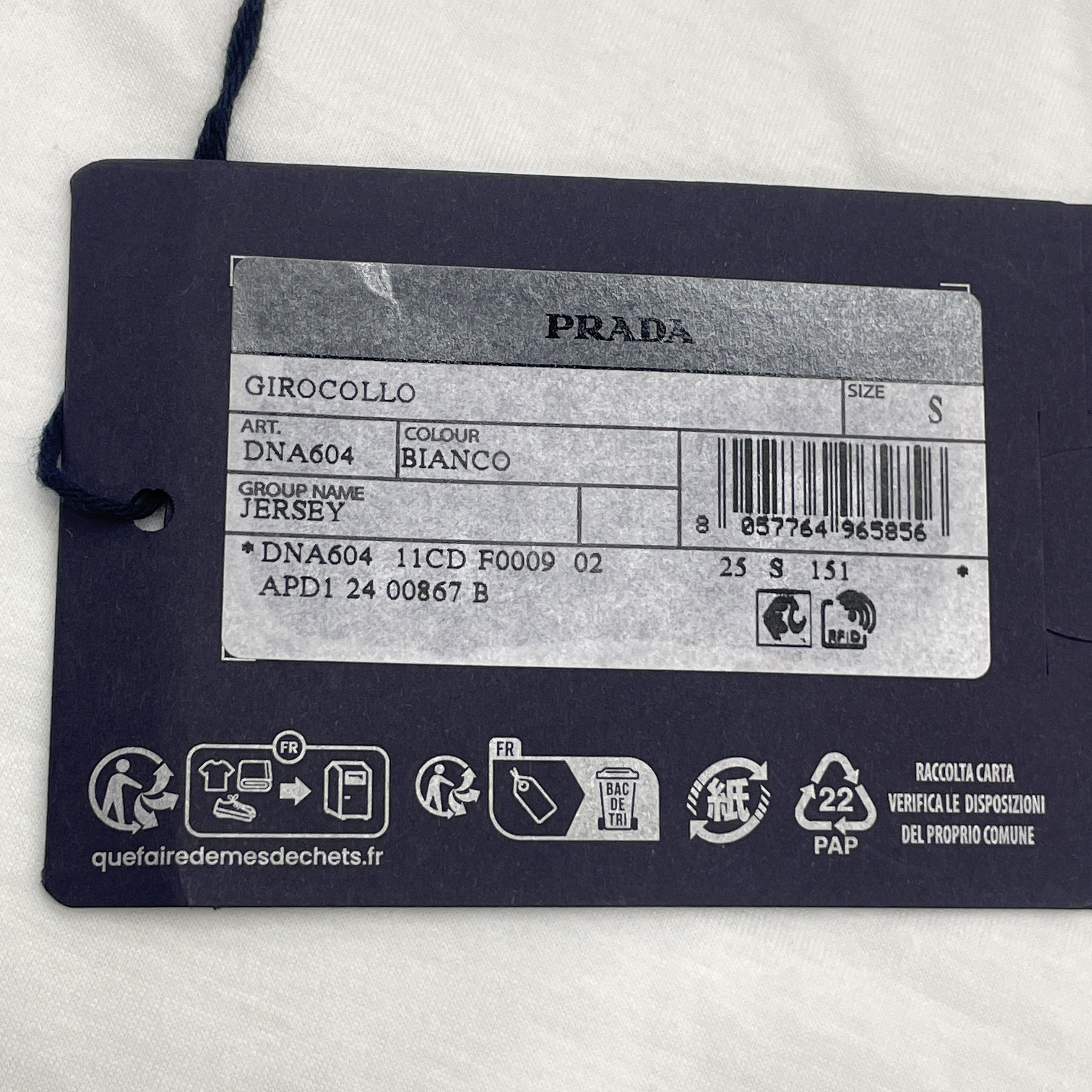 Prada Prada White Jersey T-Shirt Size S Size S / US 4 / IT 40 - 5 Thumbnail