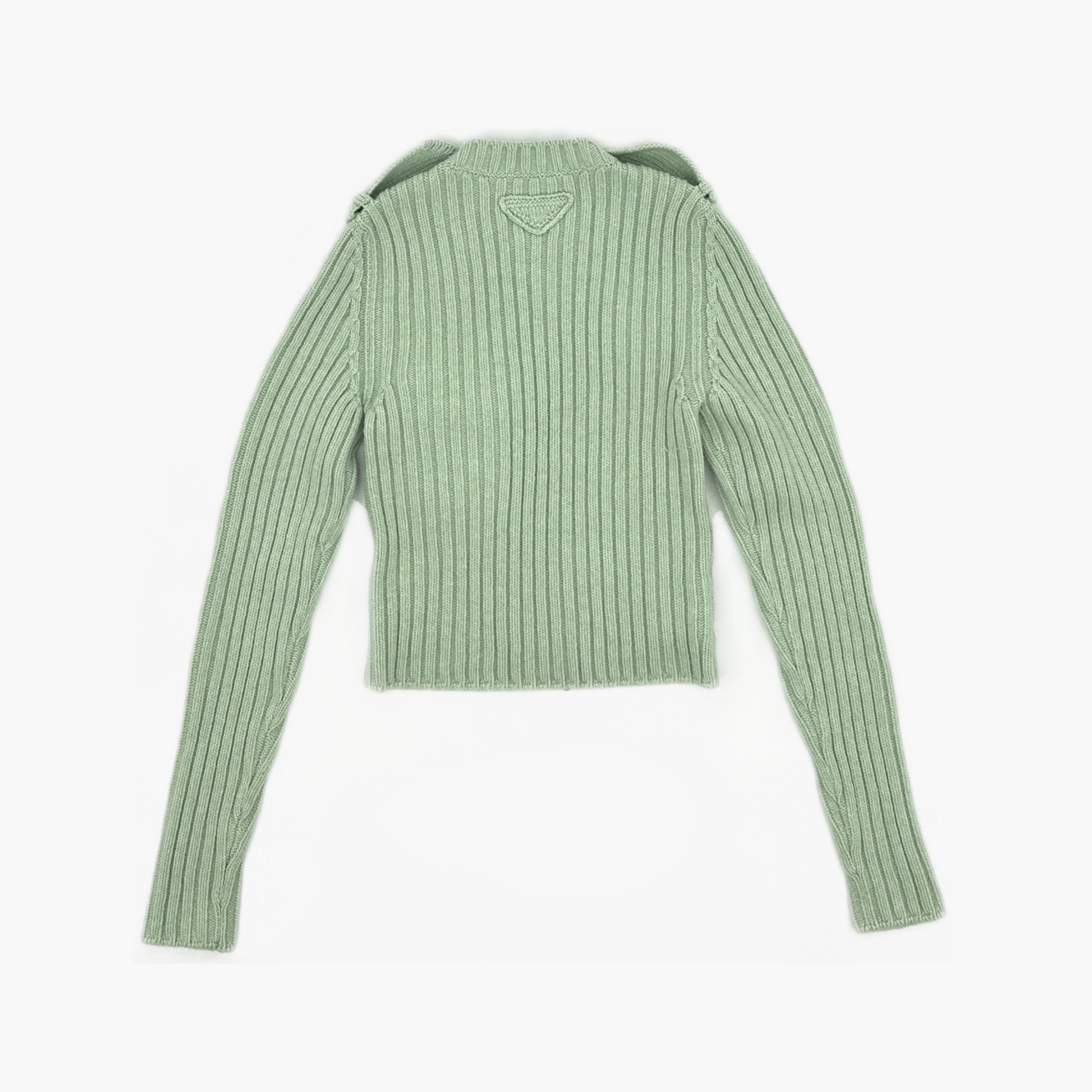 Prada Prada Mint Green Ribbed Wool Cashmere Sweater Size 36 Size XS / US 0-2 / IT 36-38 - 2 Thumbnail