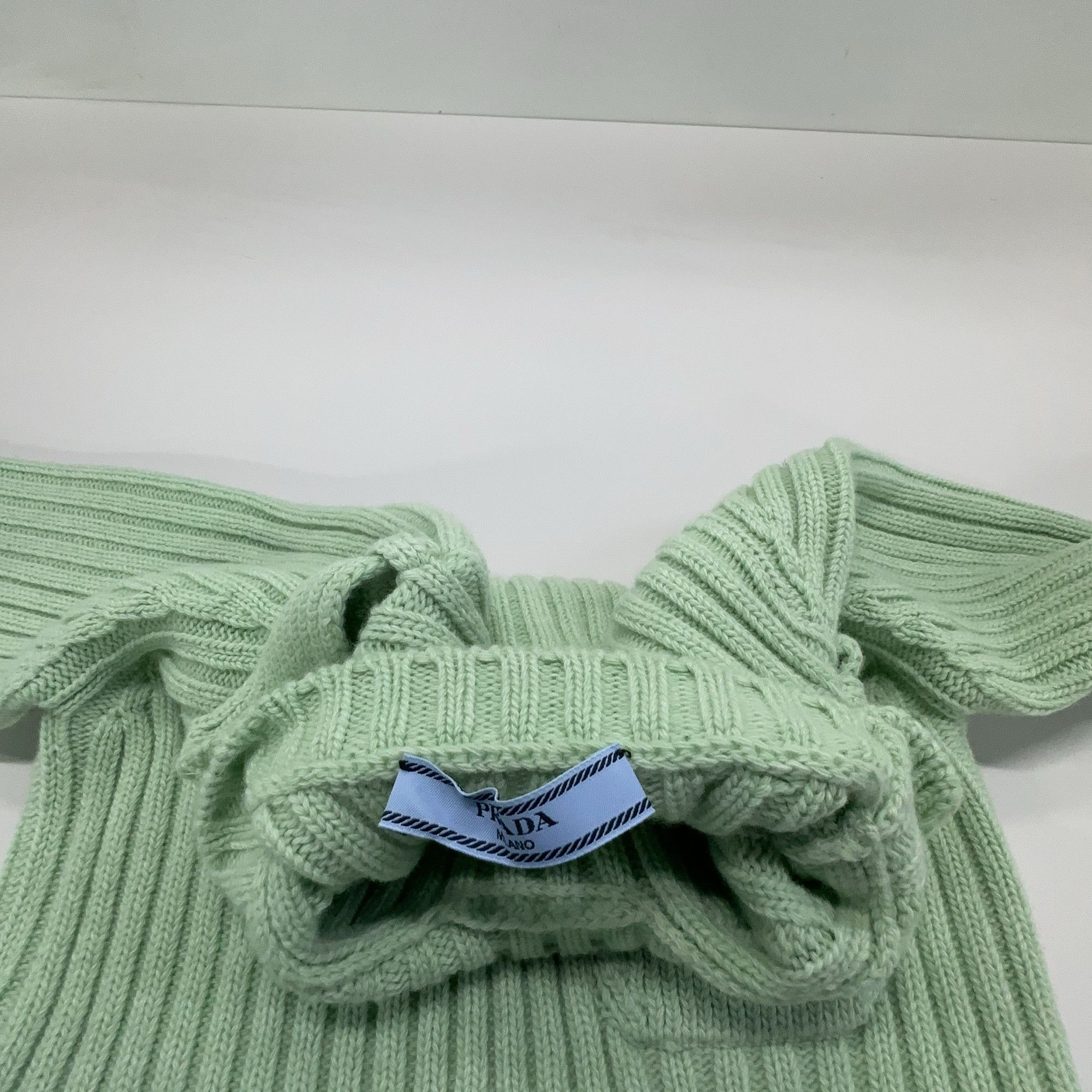 Prada Prada Mint Green Ribbed Wool Cashmere Sweater Size 36 Size XS / US 0-2 / IT 36-38 - 7 Thumbnail