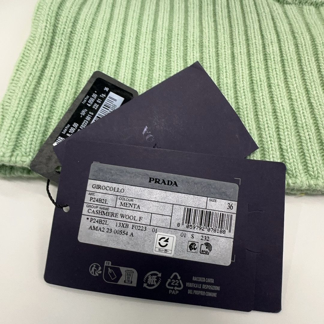 Prada Prada Mint Green Ribbed Wool Cashmere Sweater Size 36 Size XS / US 0-2 / IT 36-38 - 3 Thumbnail