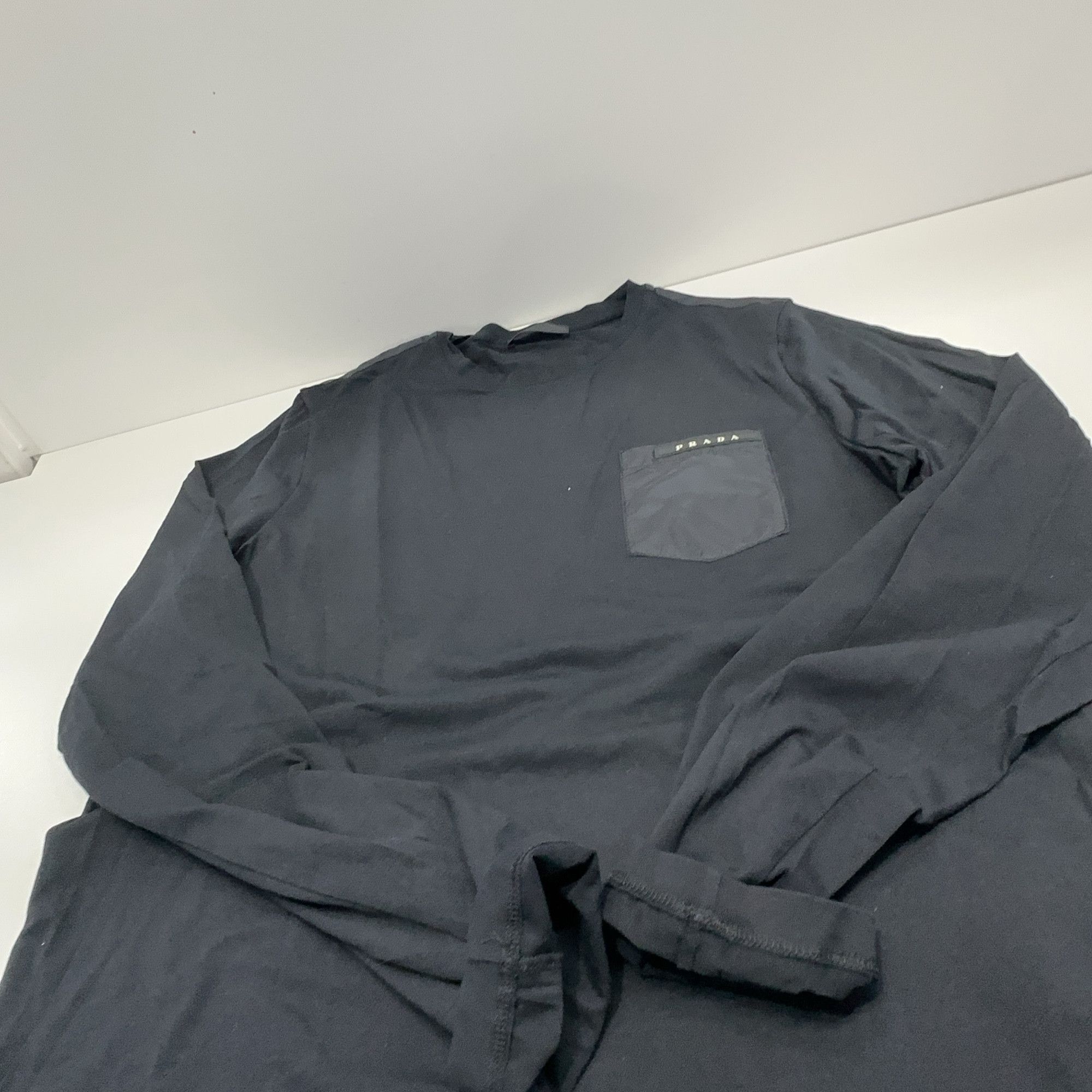Prada Prada Black Chest Pocket Long Sleeve T-Shirt Size M Size US M / EU 48-50 / 2 - 8 Thumbnail