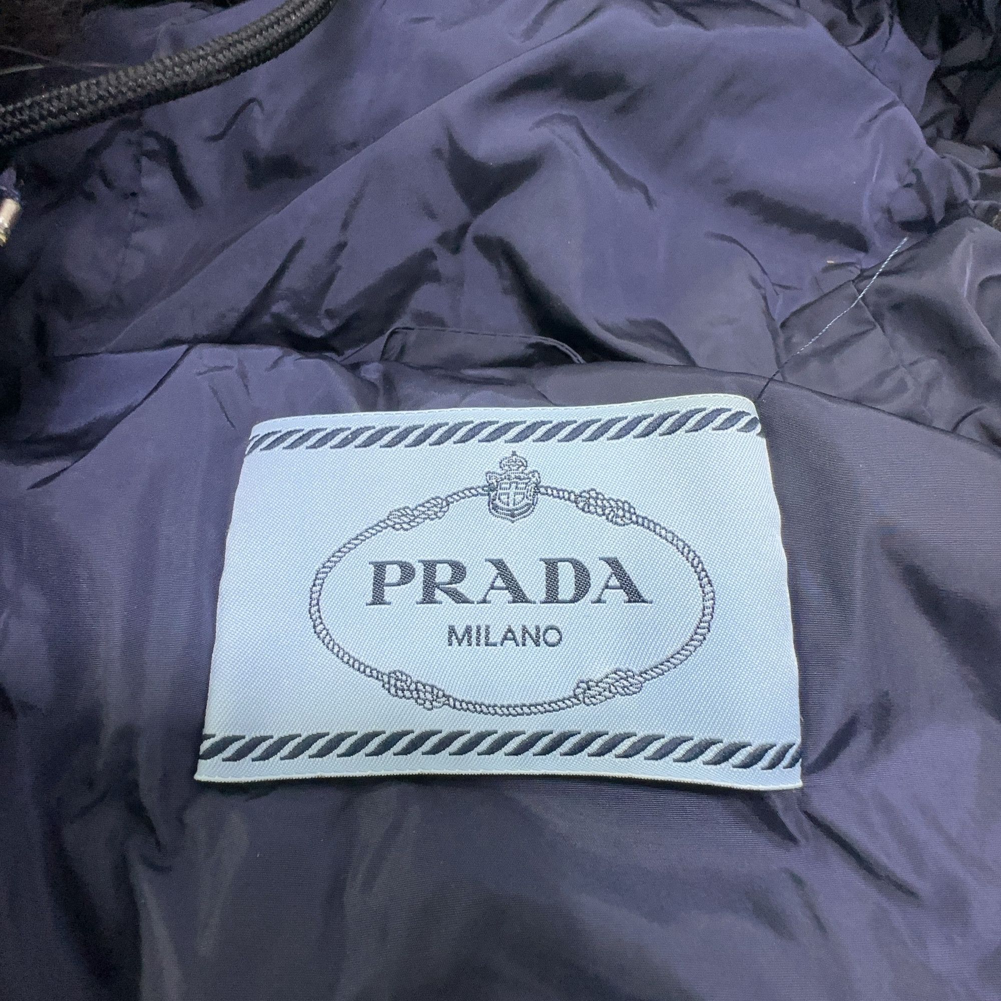 Prada Prada Fur Hooded Down Jacket Navy Size 40 Size S / US 4 / IT 40 - 3 Thumbnail