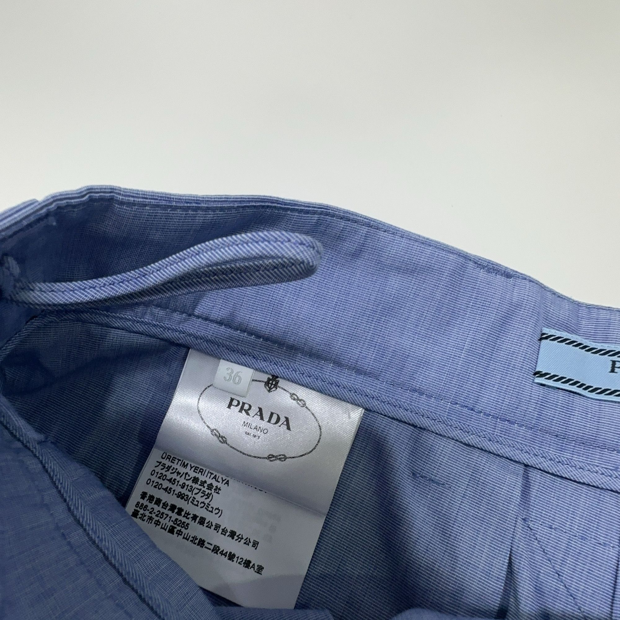 Prada Prada Blue Cotton Shorts Size 36 Size 25" / US 0 / IT 36 - 5 Thumbnail