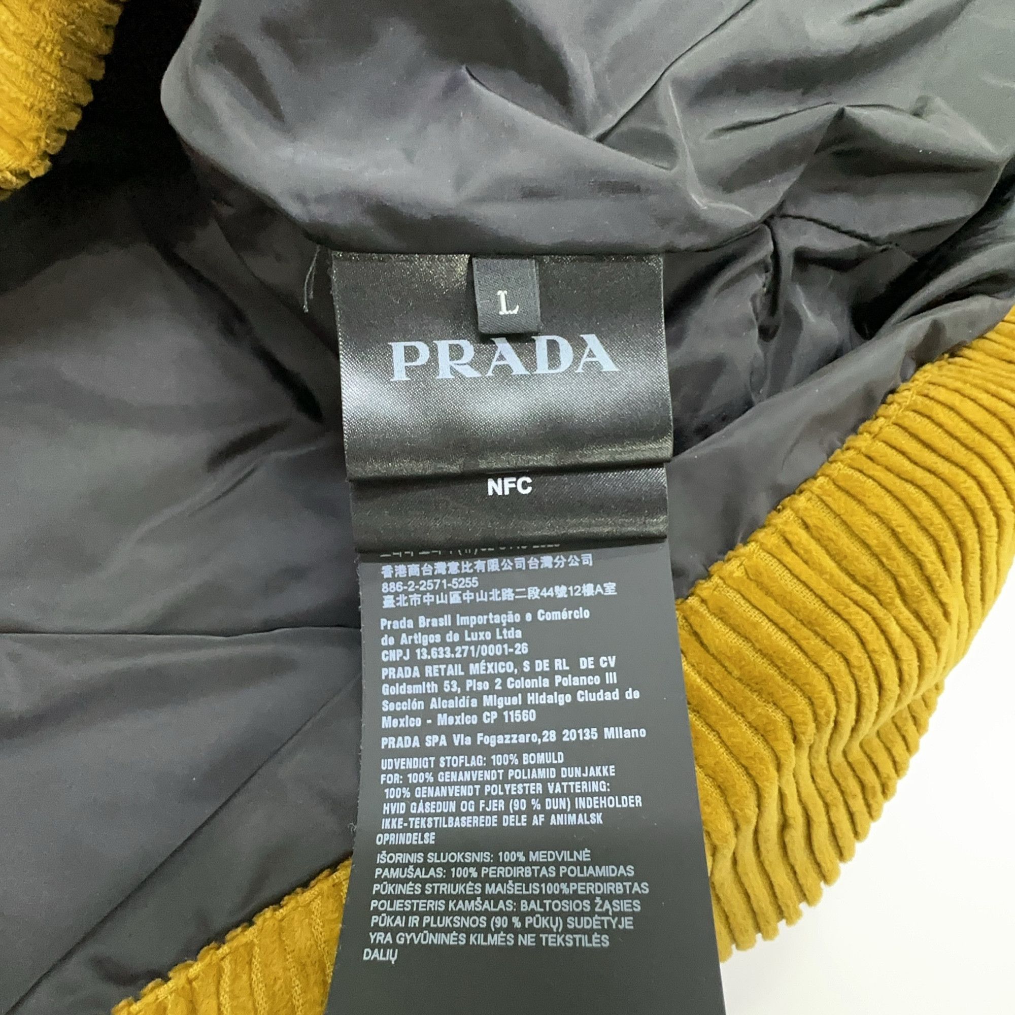 Prada Prada Corduroy Down Jacket Size L Size US L / EU 52-54 / 3 - 3 Thumbnail