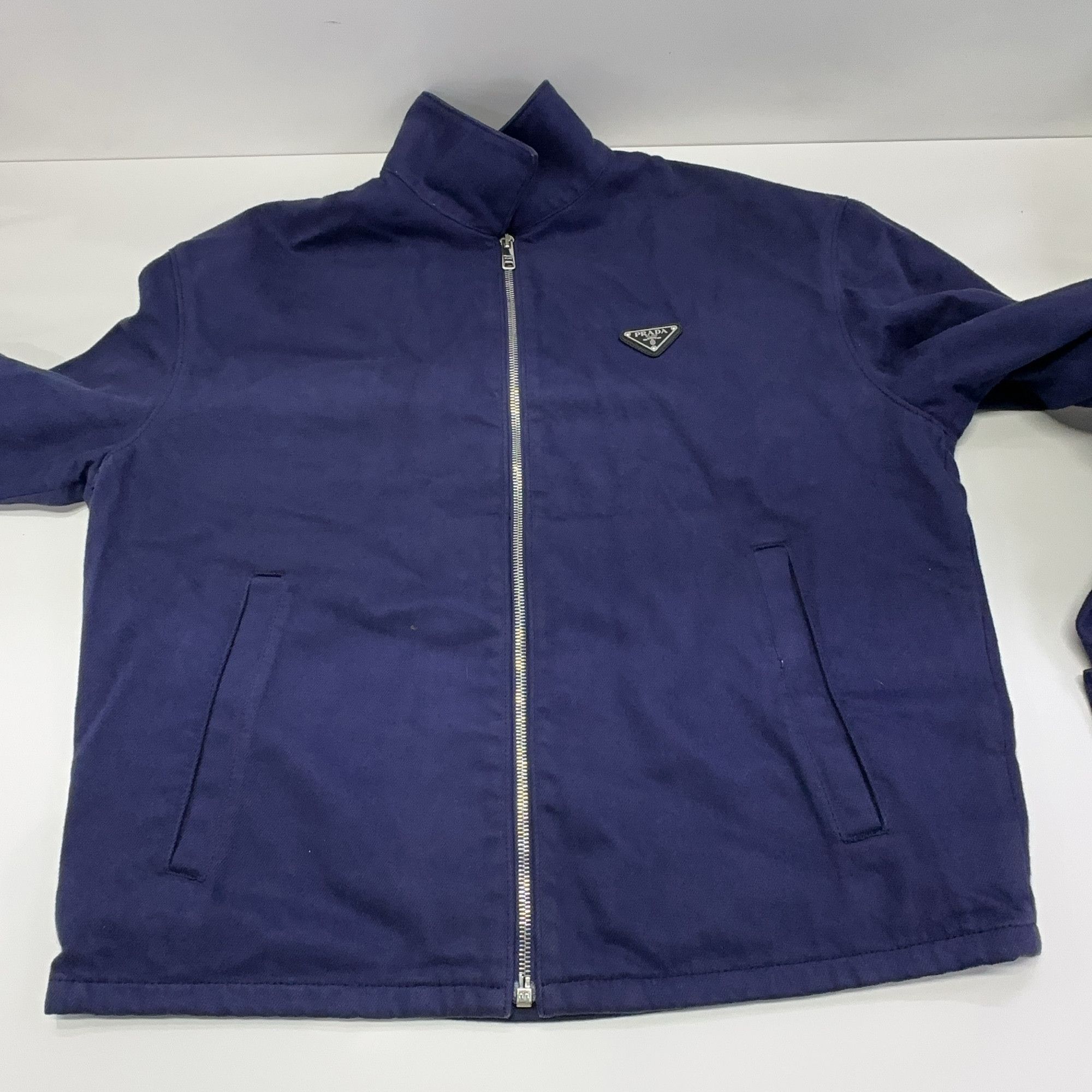 Prada Prada Distressed Denim Zip-Up Jacket Size S Size US S / EU 44-46 / 1 - 8 Thumbnail
