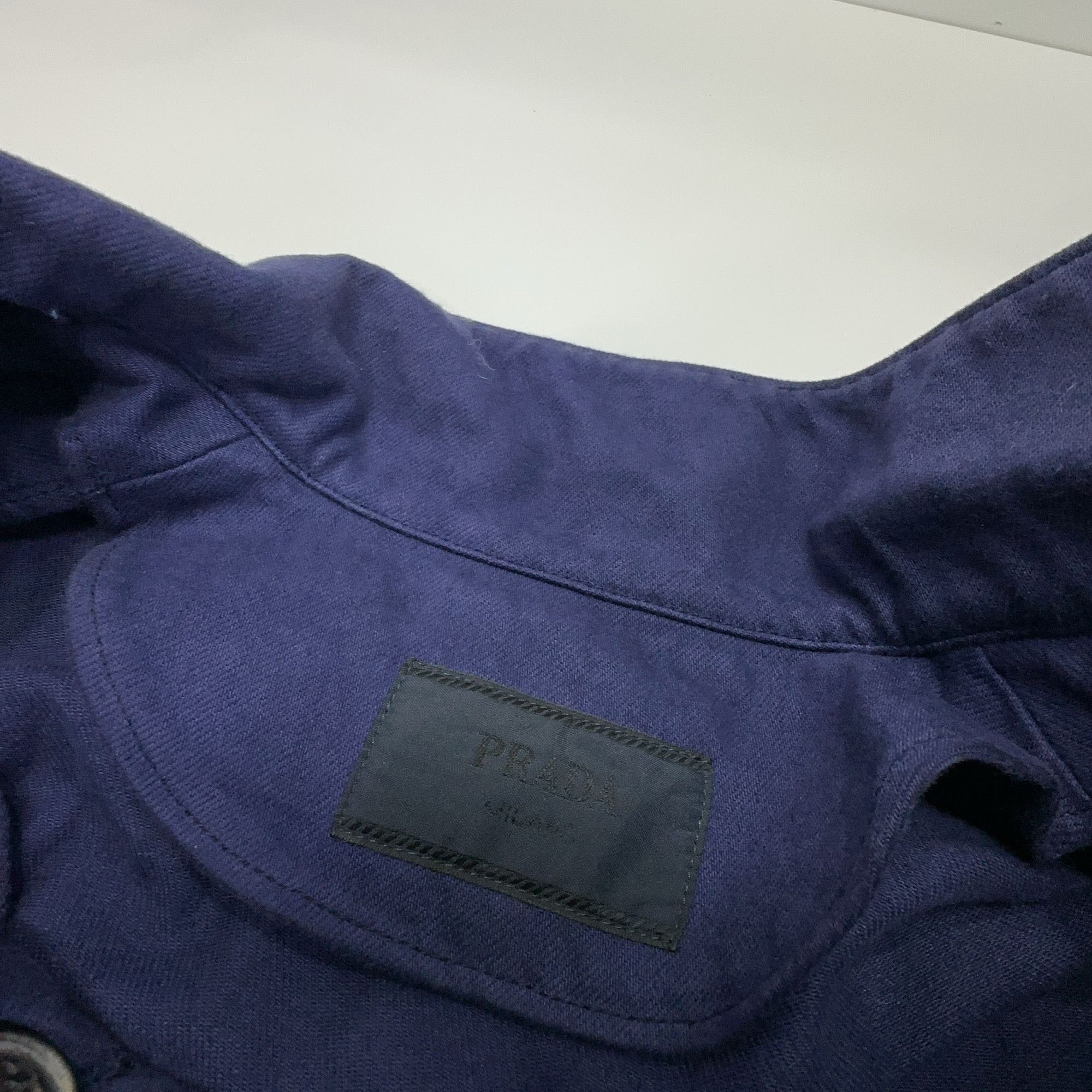 Prada Prada Distressed Denim Zip-Up Jacket Size S Size US S / EU 44-46 / 1 - 3 Thumbnail