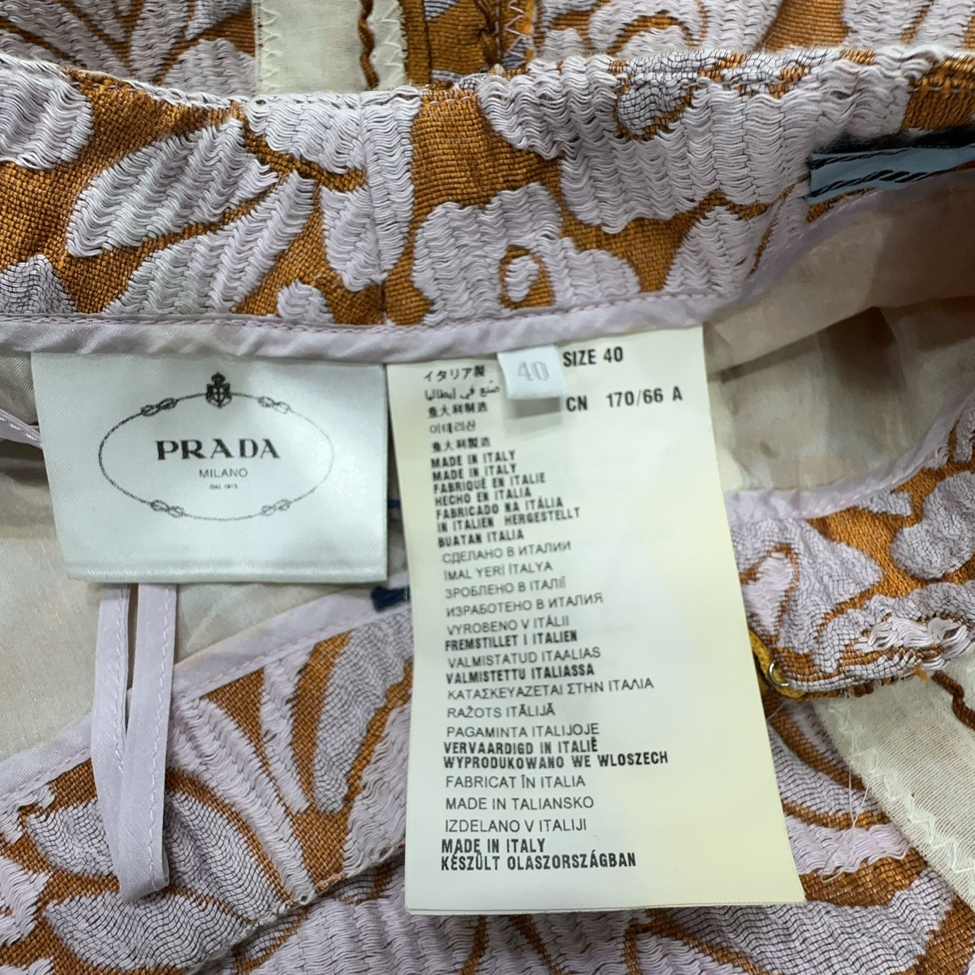 Prada Prada Floral Jacquard Mini Skirt Size 40 Size 27" / US 4 / IT 40 - 4 Thumbnail