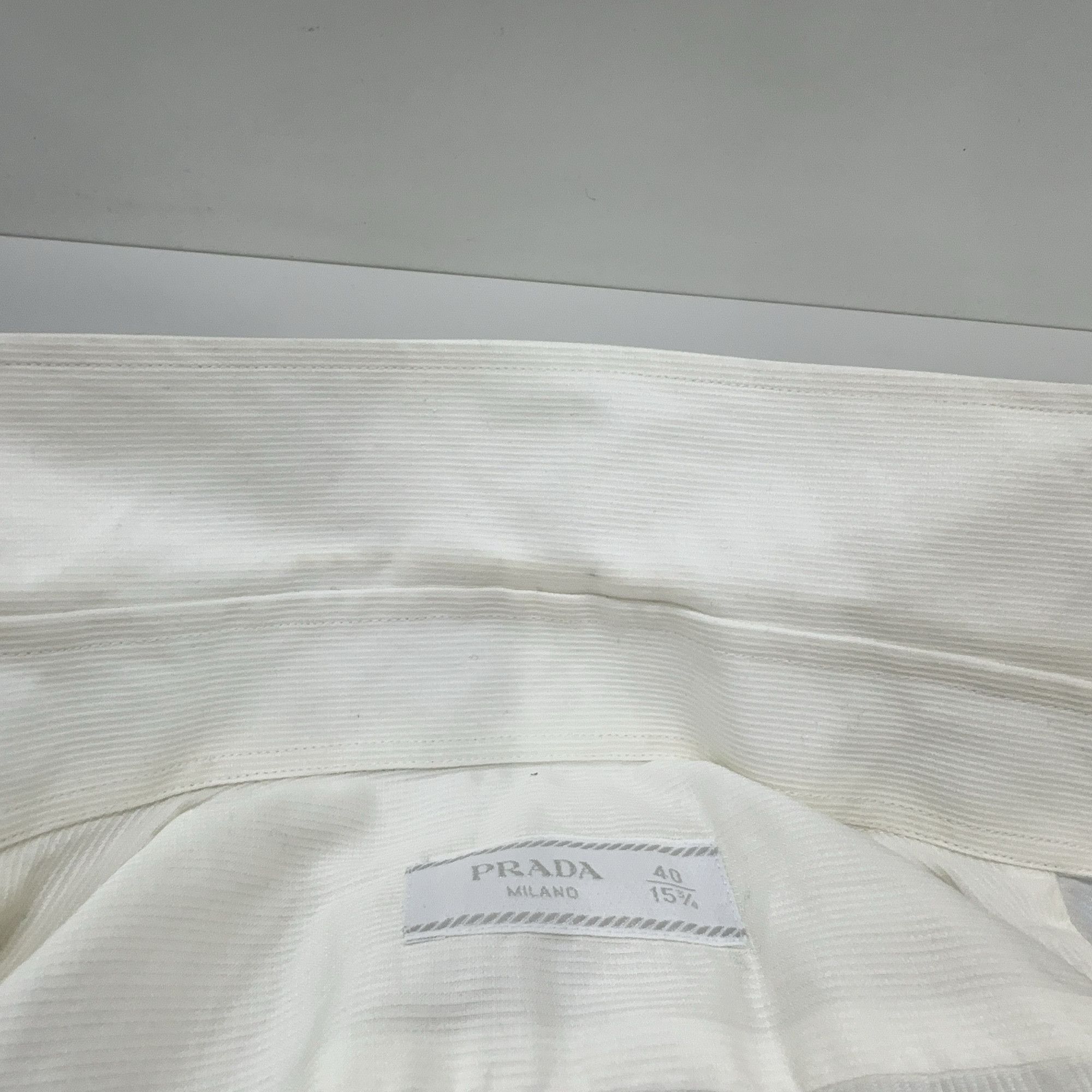 Prada Prada White Cotton Button Up Shirt Size M Size US XXS / EU 40 - 7 Thumbnail
