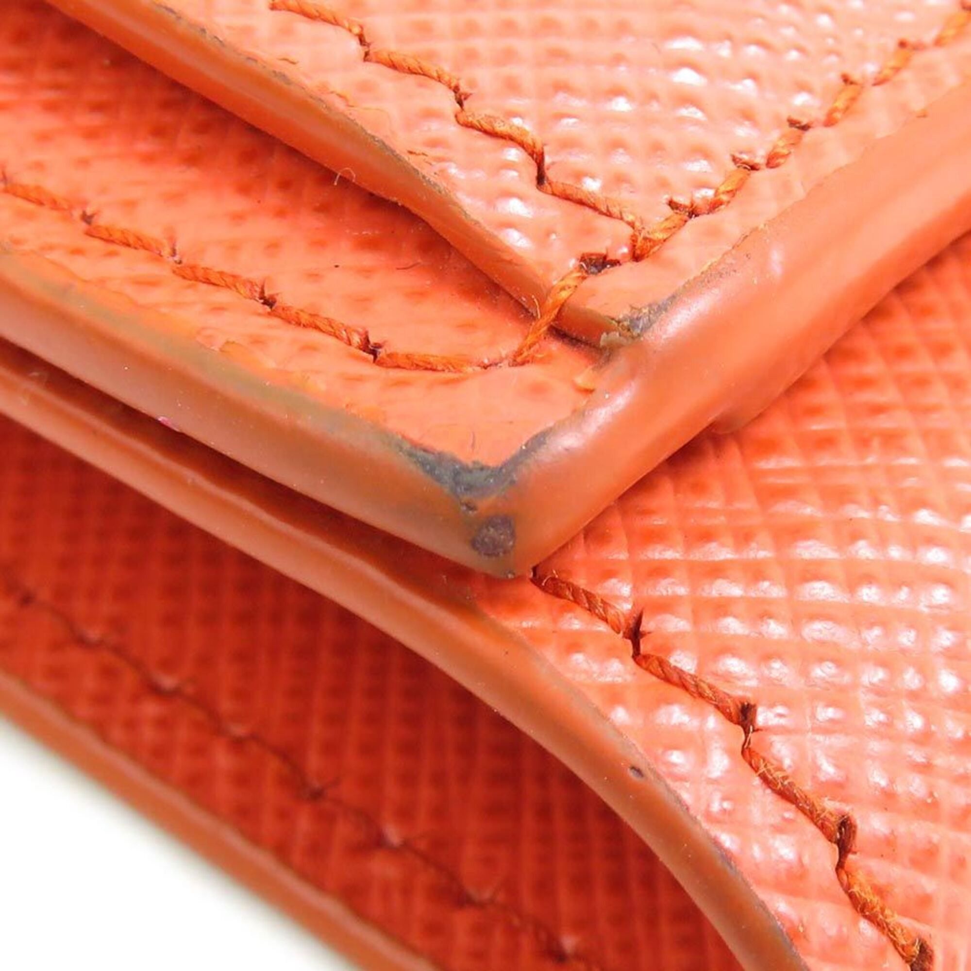 Prada Prada Tri-fold Wallet Leather Orange Men's Women's r11161a Size ONE SIZE - 6 Thumbnail