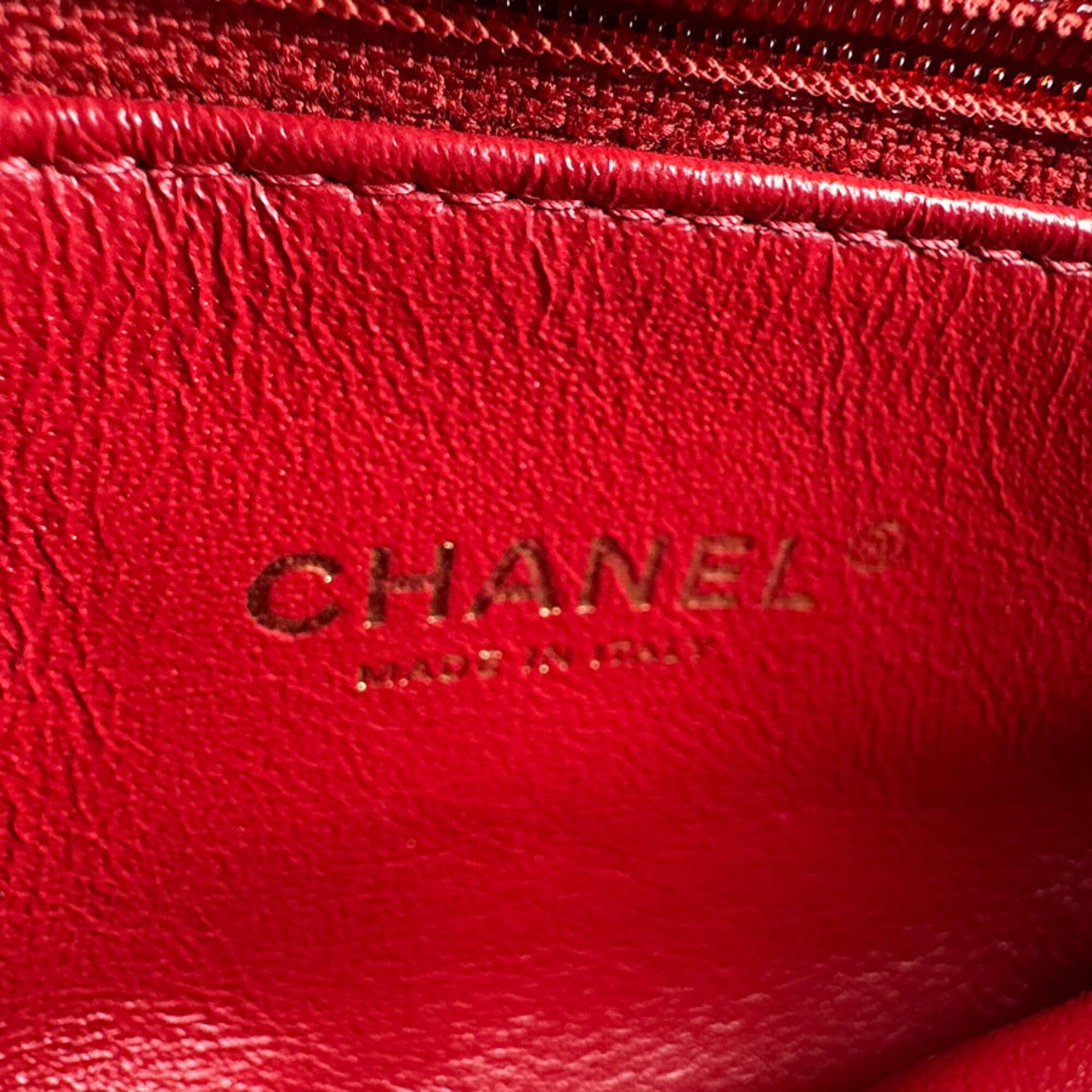 Chanel Chanel Shoulder Bag Leather Red Gold Women's z9609 Size ONE SIZE - 12 Thumbnail