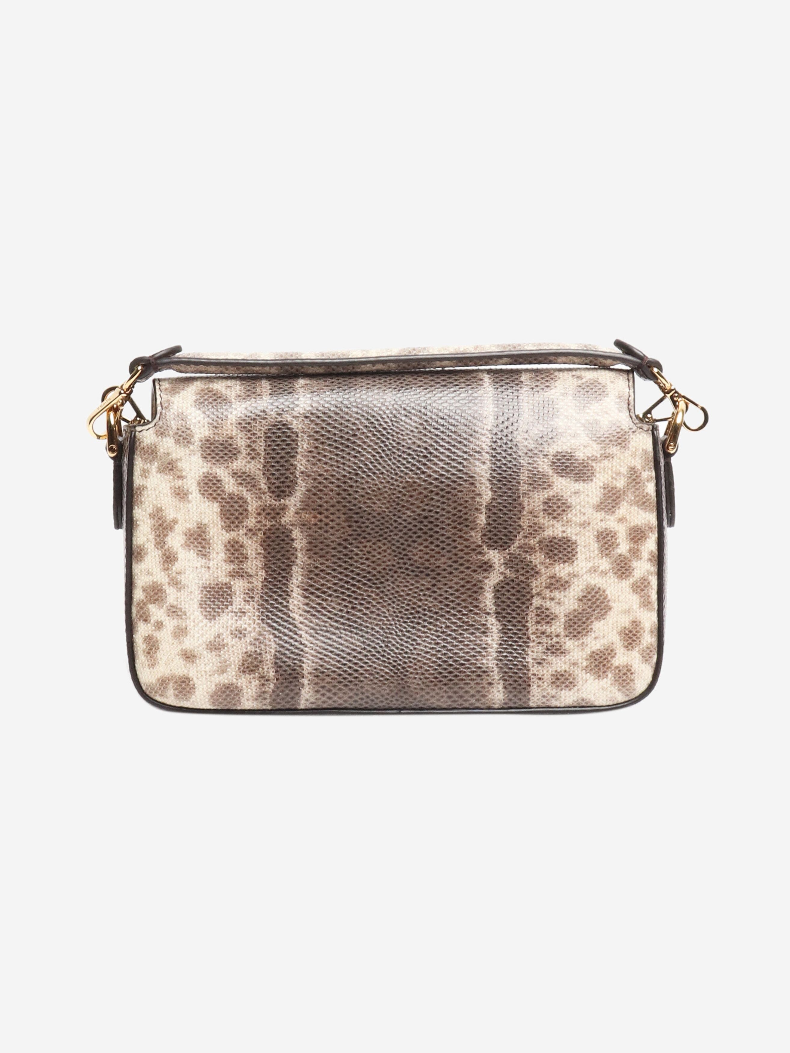 Fendi Brown snakeskin mini Baguette bag Size ONE SIZE - 3 Thumbnail