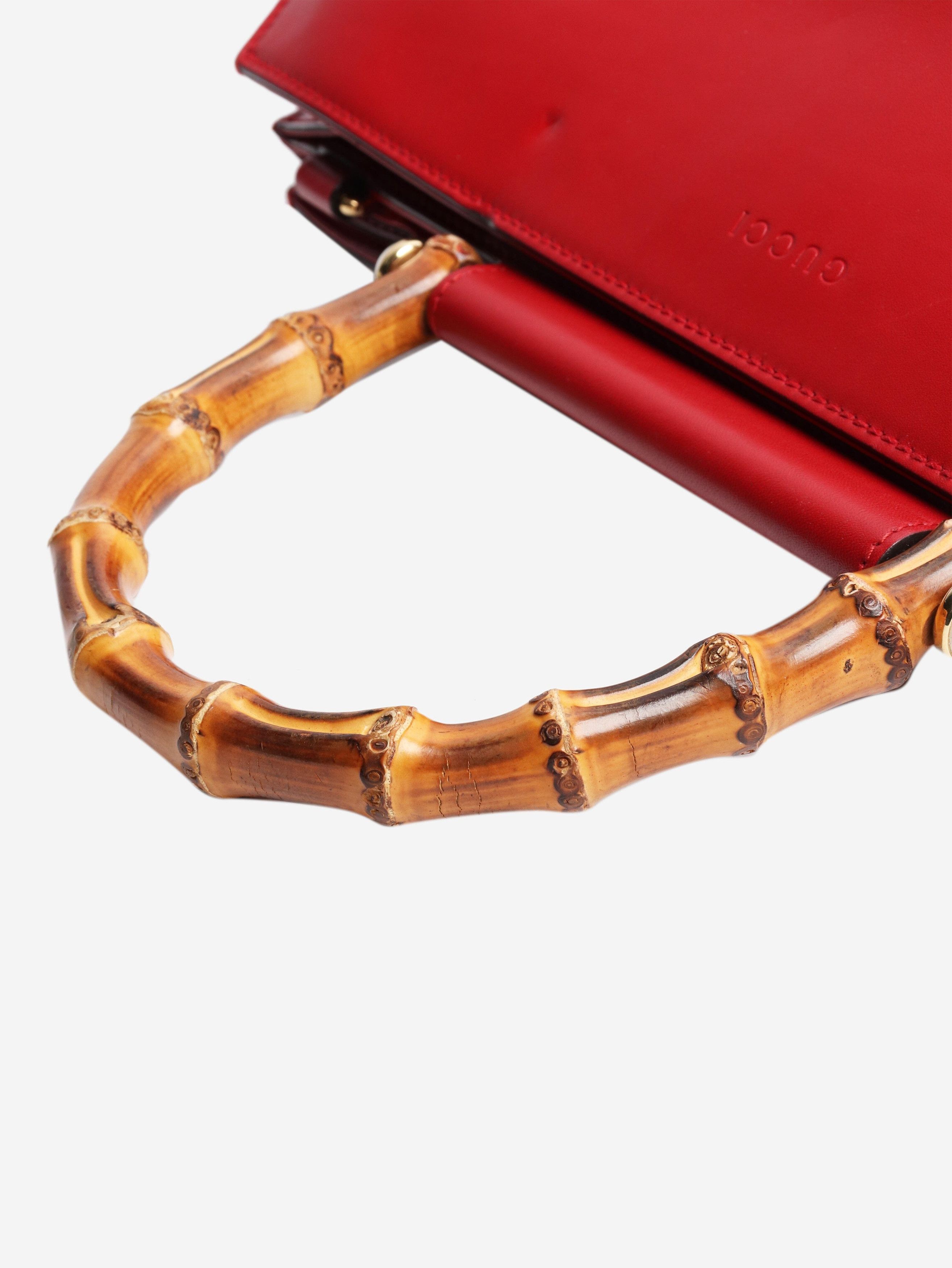 Gucci Red bamboo top handle bag Size ONE SIZE - 5 Thumbnail