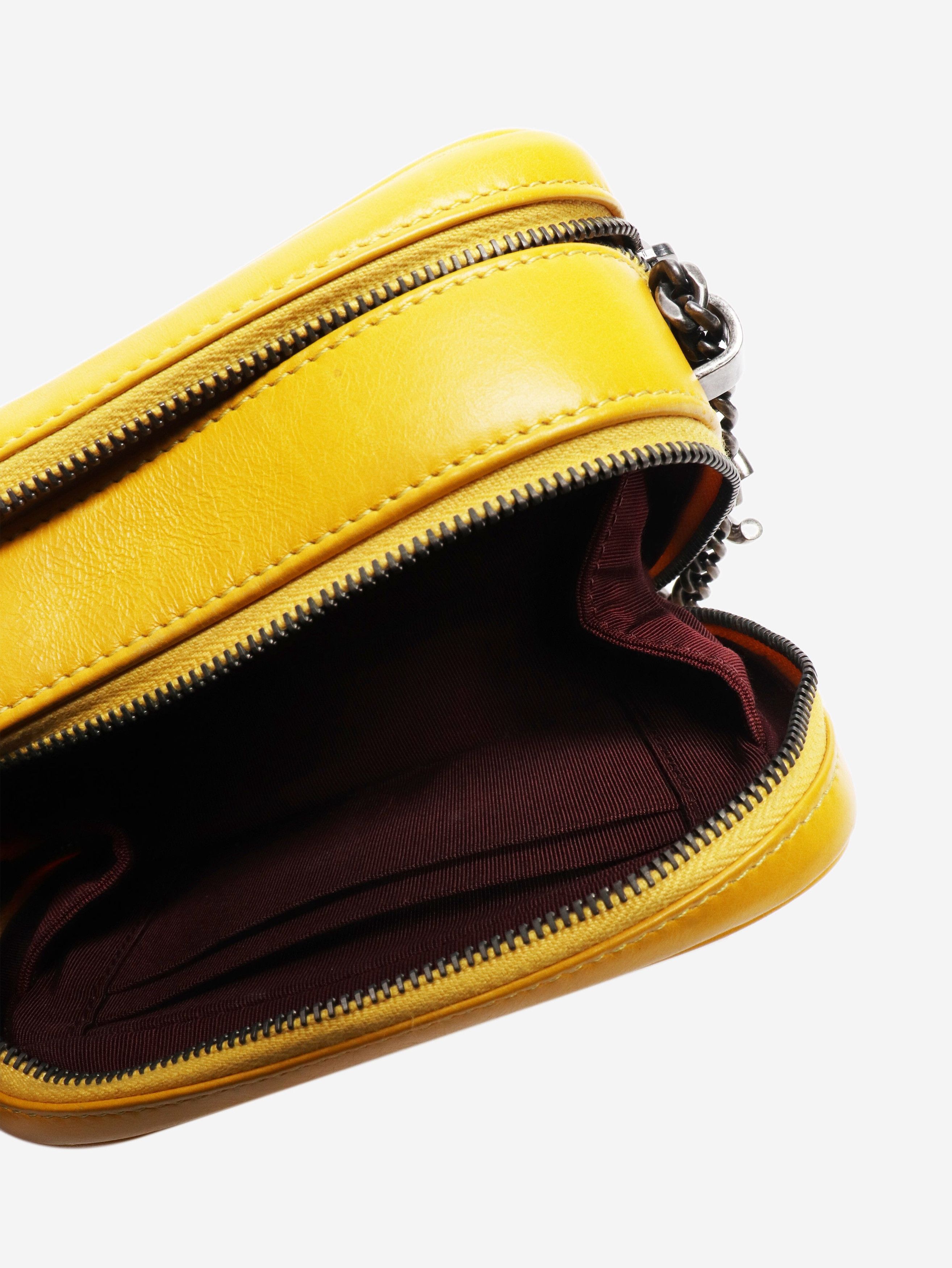 Chanel Yellow 2014 small Coco Boy lambskin quilted camera bag Size ONE SIZE - 7 Thumbnail