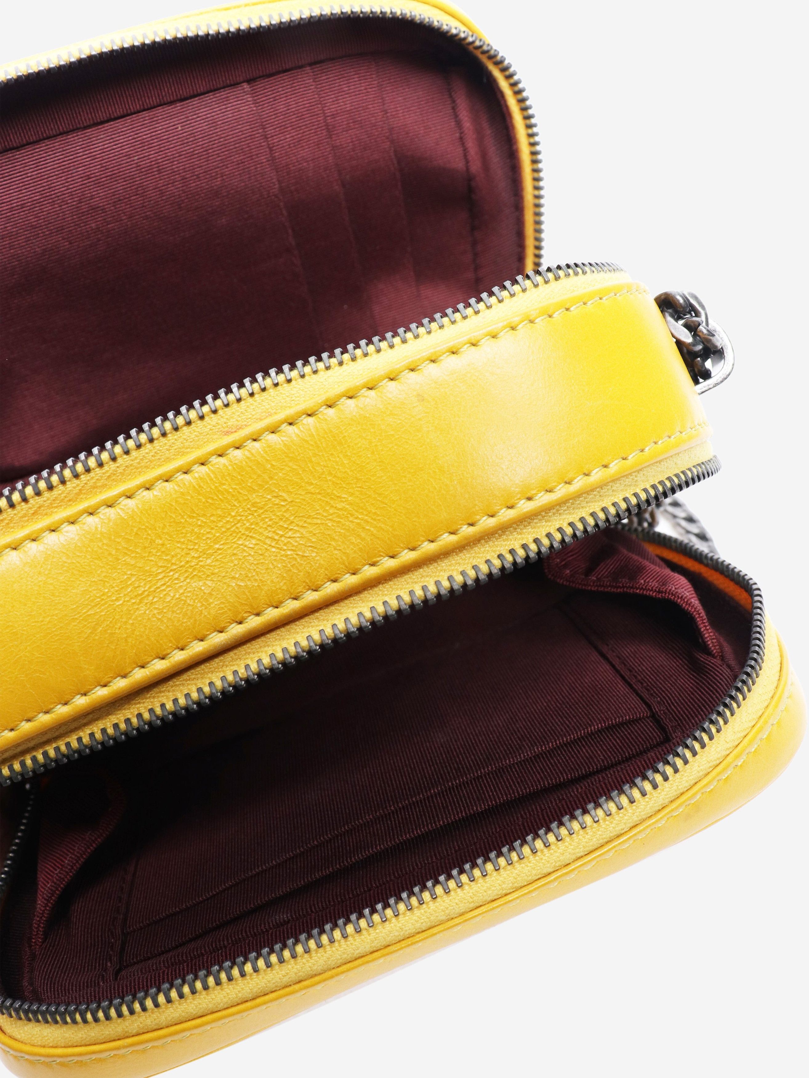 Chanel Yellow 2014 small Coco Boy lambskin quilted camera bag Size ONE SIZE - 8 Thumbnail
