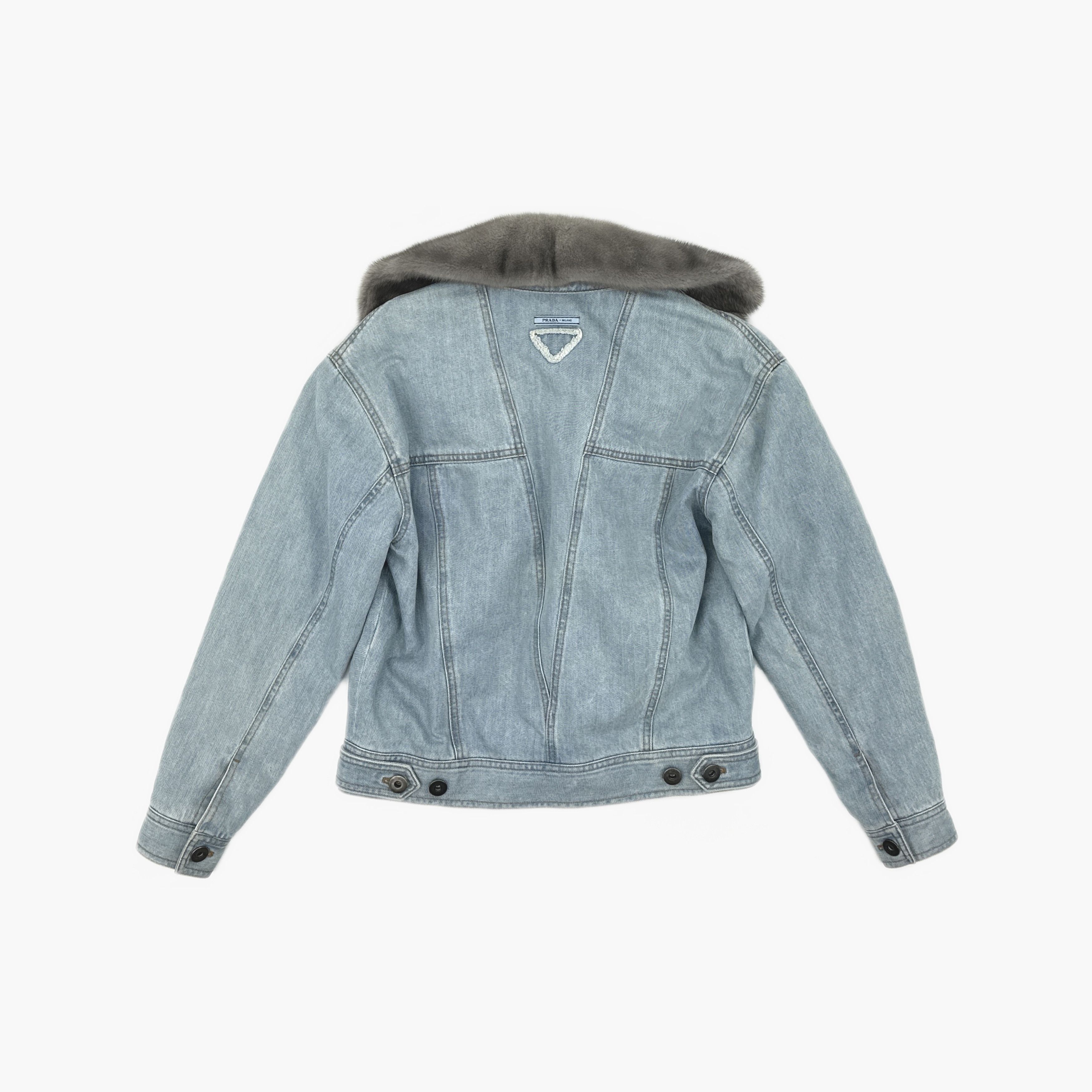 Prada Prada Mink Fur Collar Denim Jacket Size 38 Size XS / US 0-2 / IT 36-38 - 2 Thumbnail