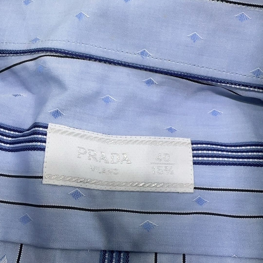 Prada Prada Striped Short Sleeve Button Up Shirt Size M Size US XXS / EU 40 - 3 Thumbnail