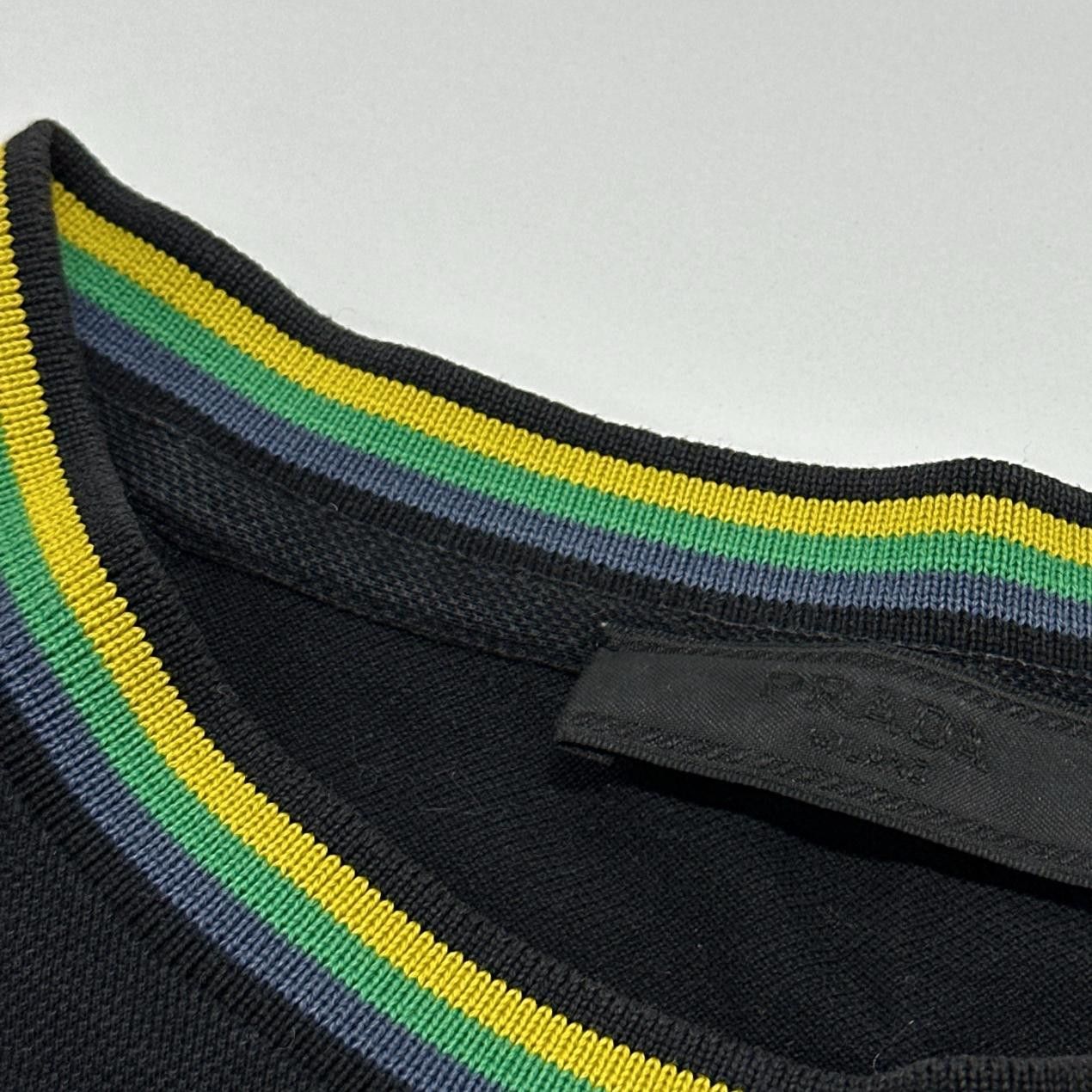 Prada Prada Striped Collar Logo T-Shirt Size M Size US M / EU 48-50 / 2 - 10 Thumbnail