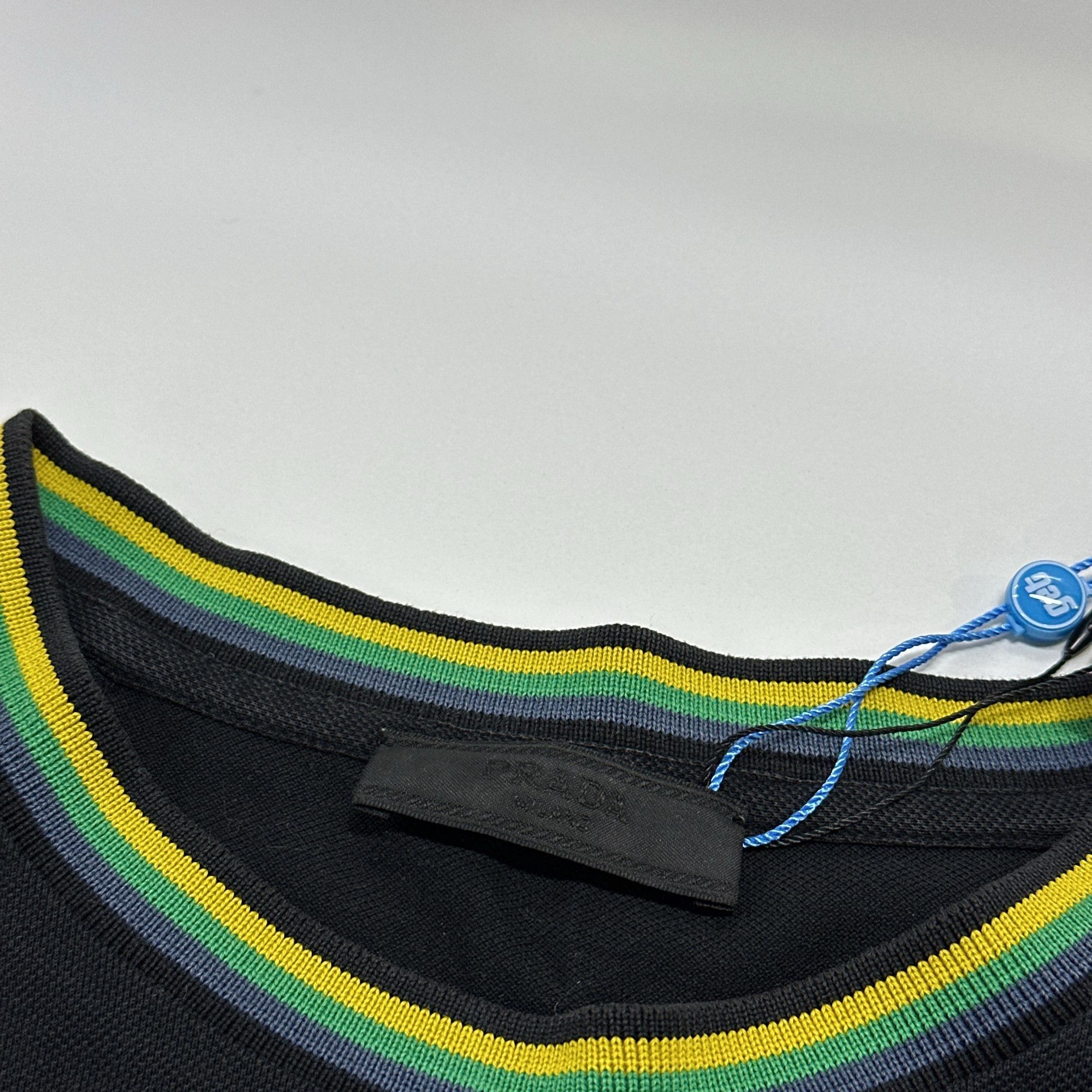 Prada Prada Striped Collar Logo T-Shirt Size M Size US M / EU 48-50 / 2 - 8 Thumbnail