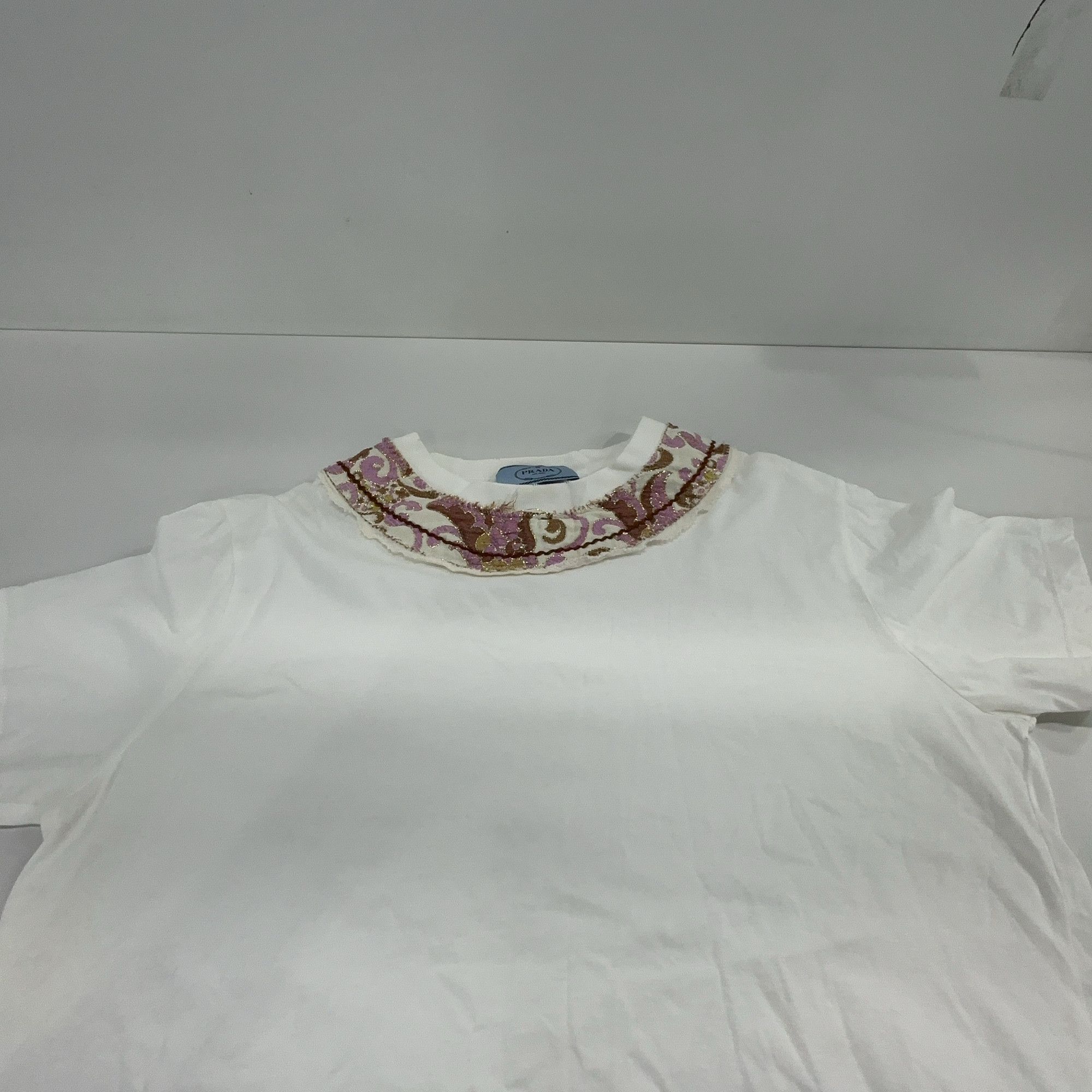 Prada Prada Patterned Collar T-Shirt Size L Size US L / EU 52-54 / 3 - 7 Thumbnail