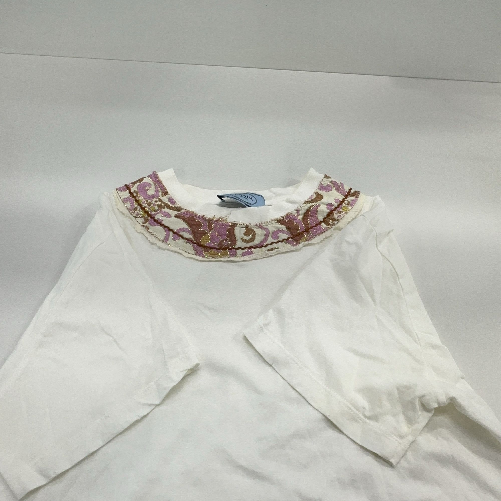 Prada Prada Patterned Collar T-Shirt Size L Size US L / EU 52-54 / 3 - 11 Thumbnail