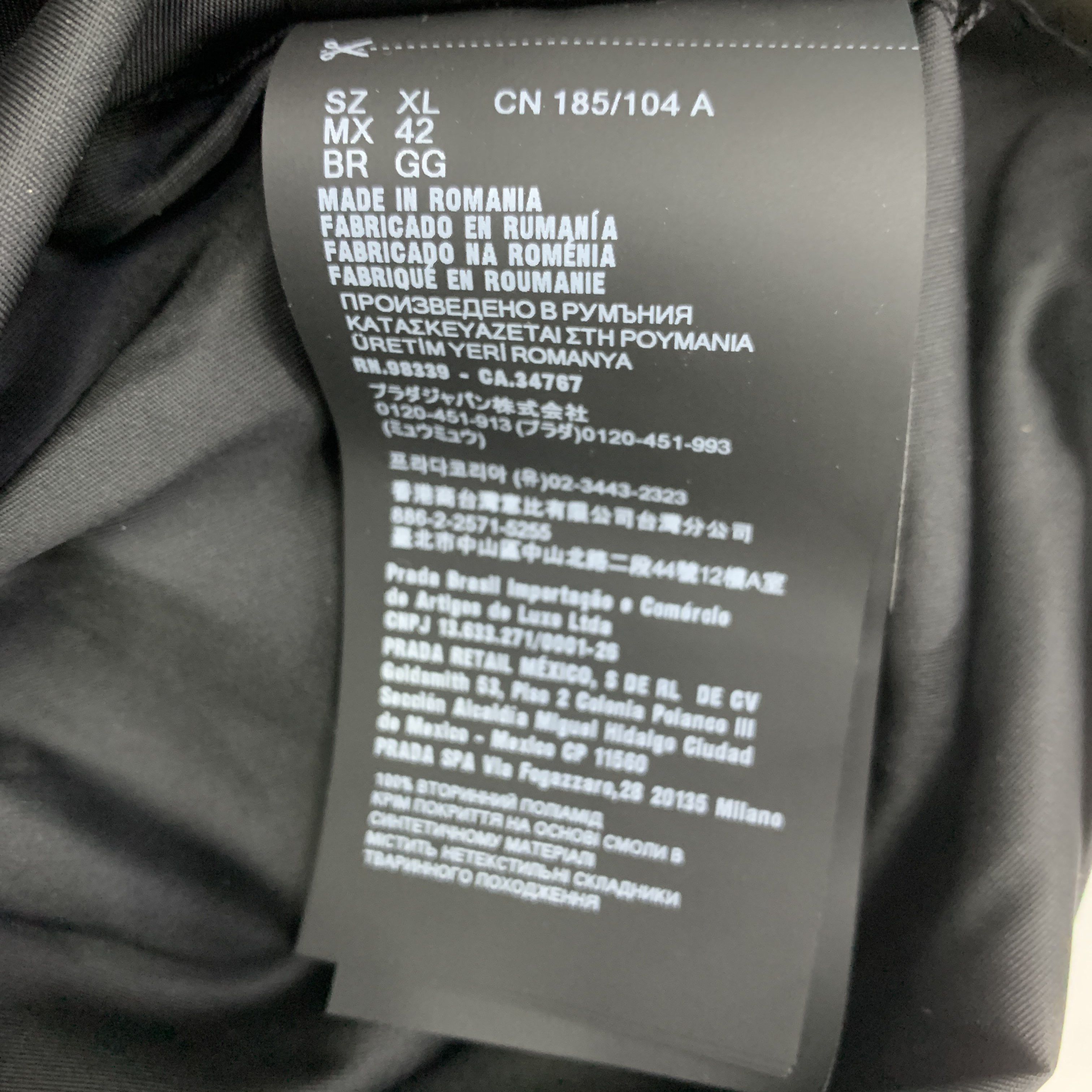 Prada Prada Re-Nylon Logo Shirt Black Size XL Size US XL / EU 56 / 4 - 2 Thumbnail