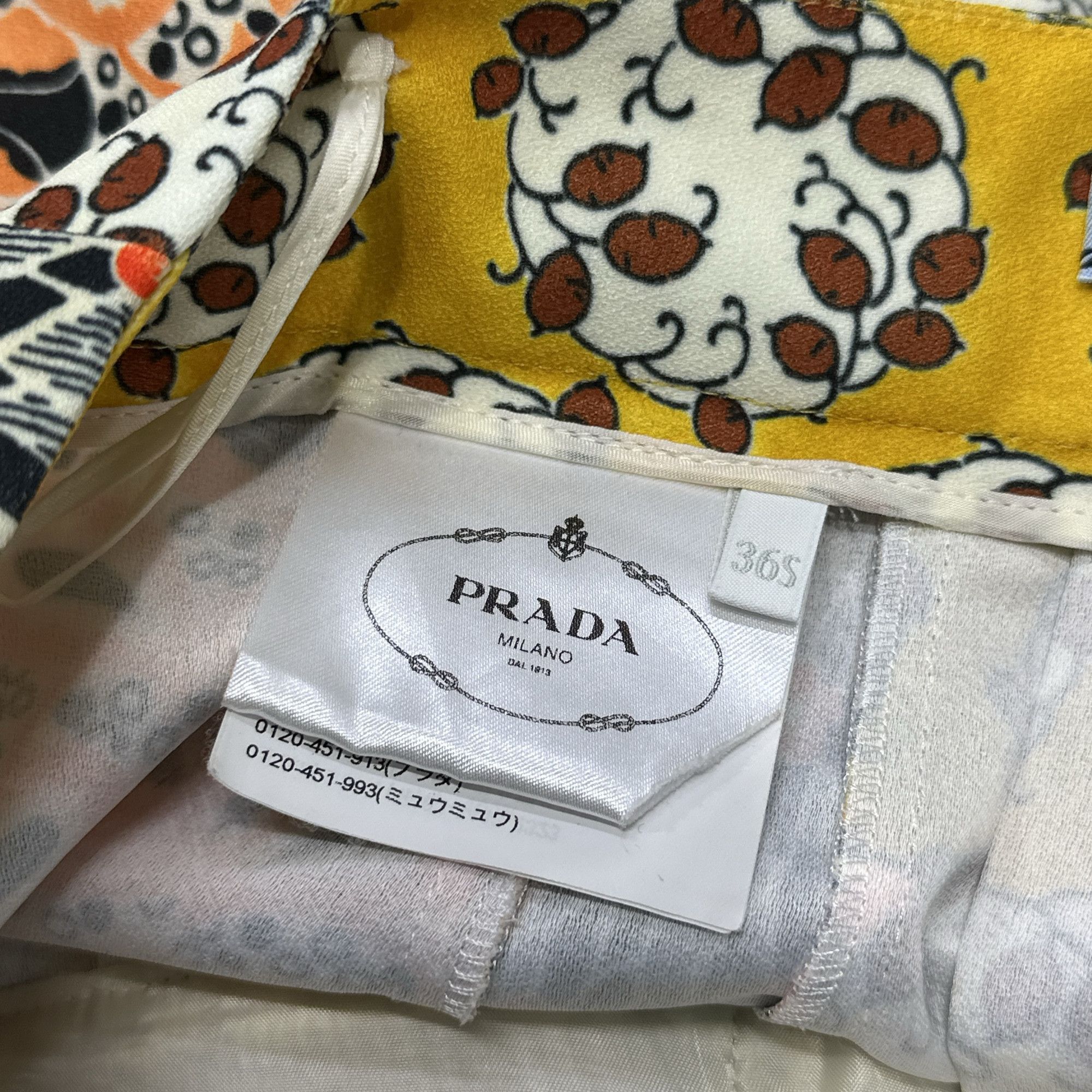 Prada Prada Mixed Print Pleated Midi Skirt Size 36 Size 25" / US 0 / IT 36 - 4 Thumbnail