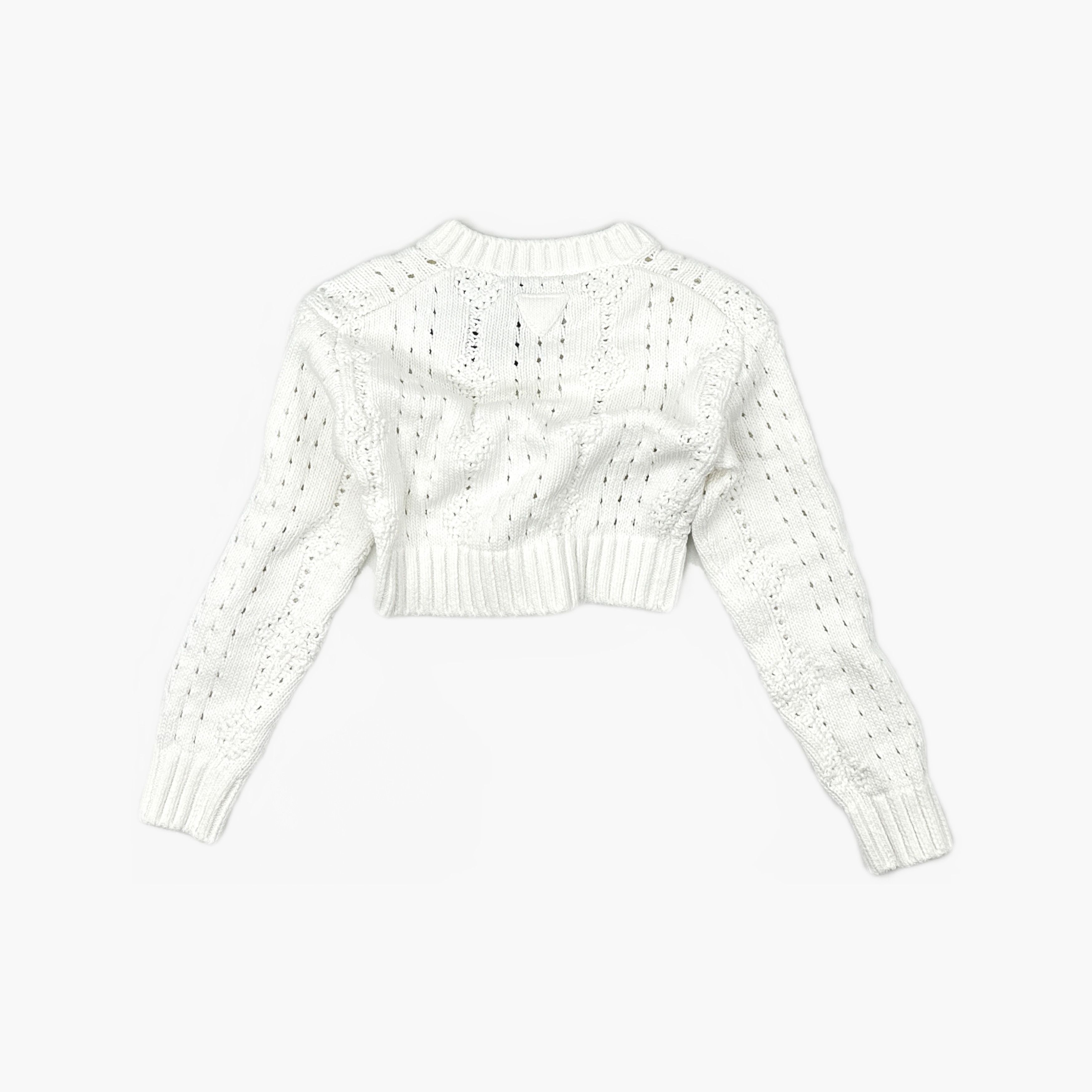 Prada Prada Cable Knit V-Neck Sweater Size 36 Size XS / US 0-2 / IT 36-38 - 2 Thumbnail