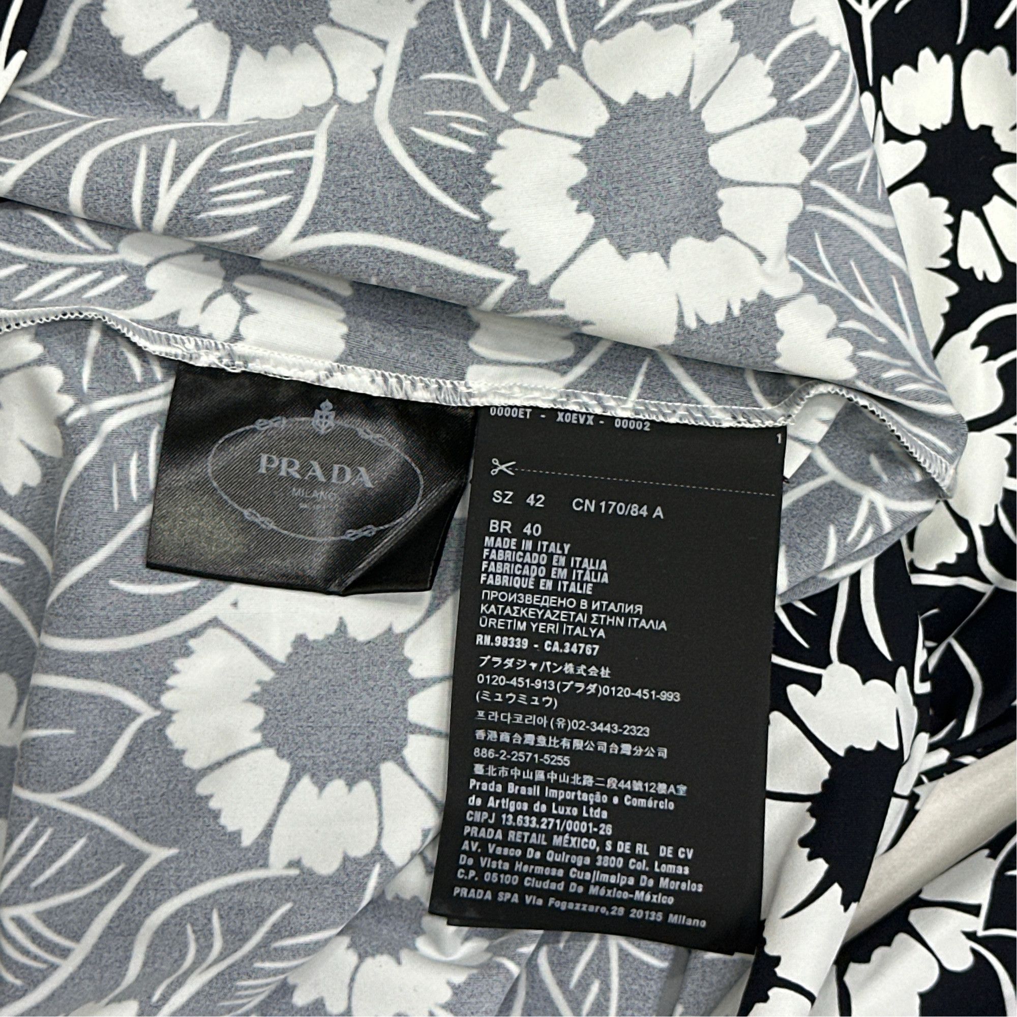 Prada Prada Floral Jersey Long Sleeve Top Size 42 Size M / US 6-8 / IT 42-44 - 3 Thumbnail