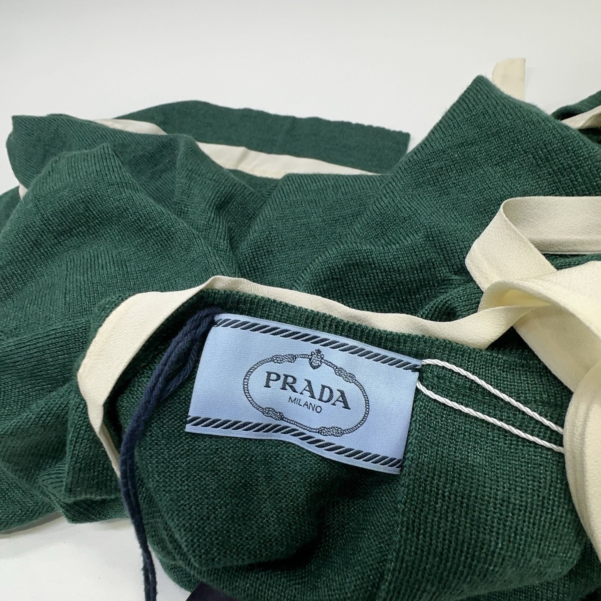 Prada Prada Green Contrast Trim Knit Sweater Size 38 Size XS / US 0-2 / IT 36-38 - 4 Thumbnail