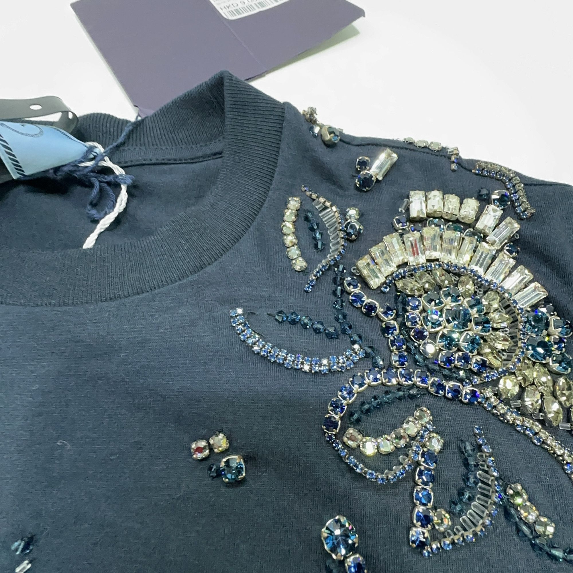 Prada Prada Crystal Embellished Short Sleeve T-Shirt XS Size XS / US 0-2 / IT 36-38 - 9 Thumbnail