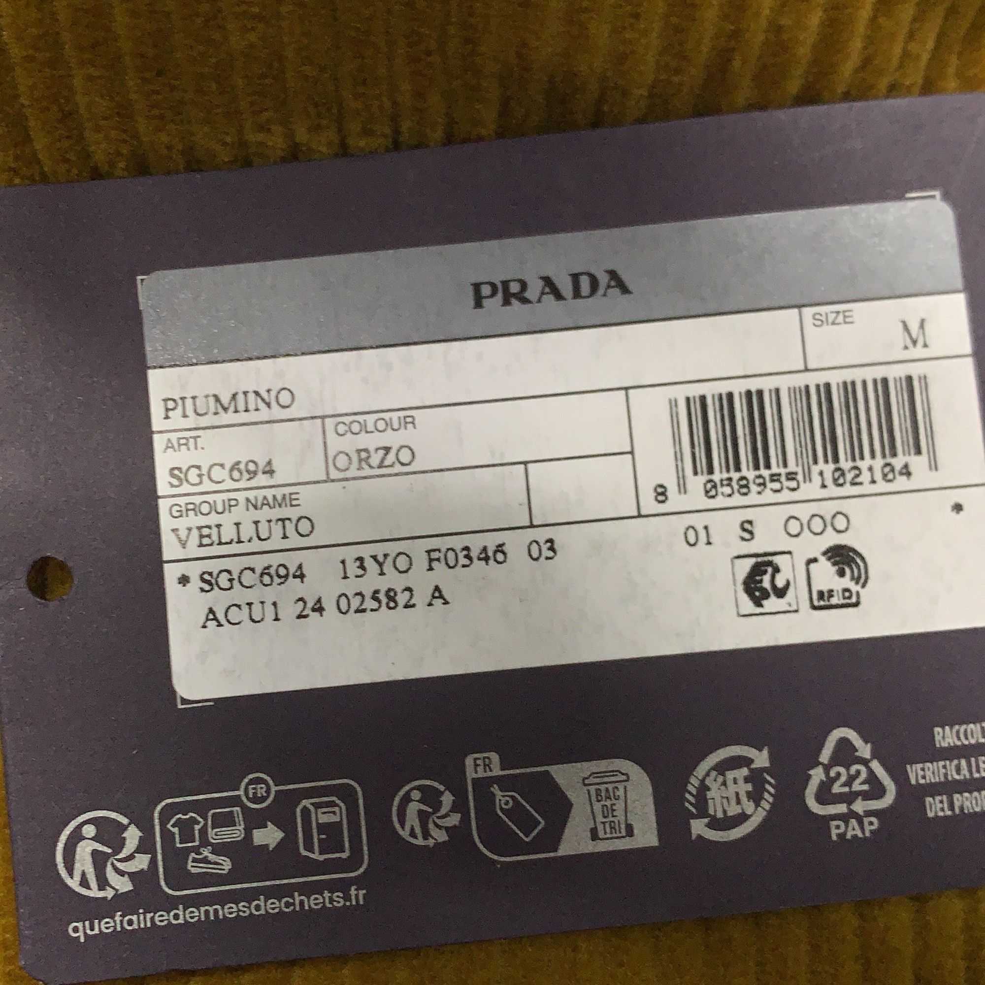 Prada Prada Corduroy Down Jacket Size M Size US M / EU 48-50 / 2 - 3 Thumbnail