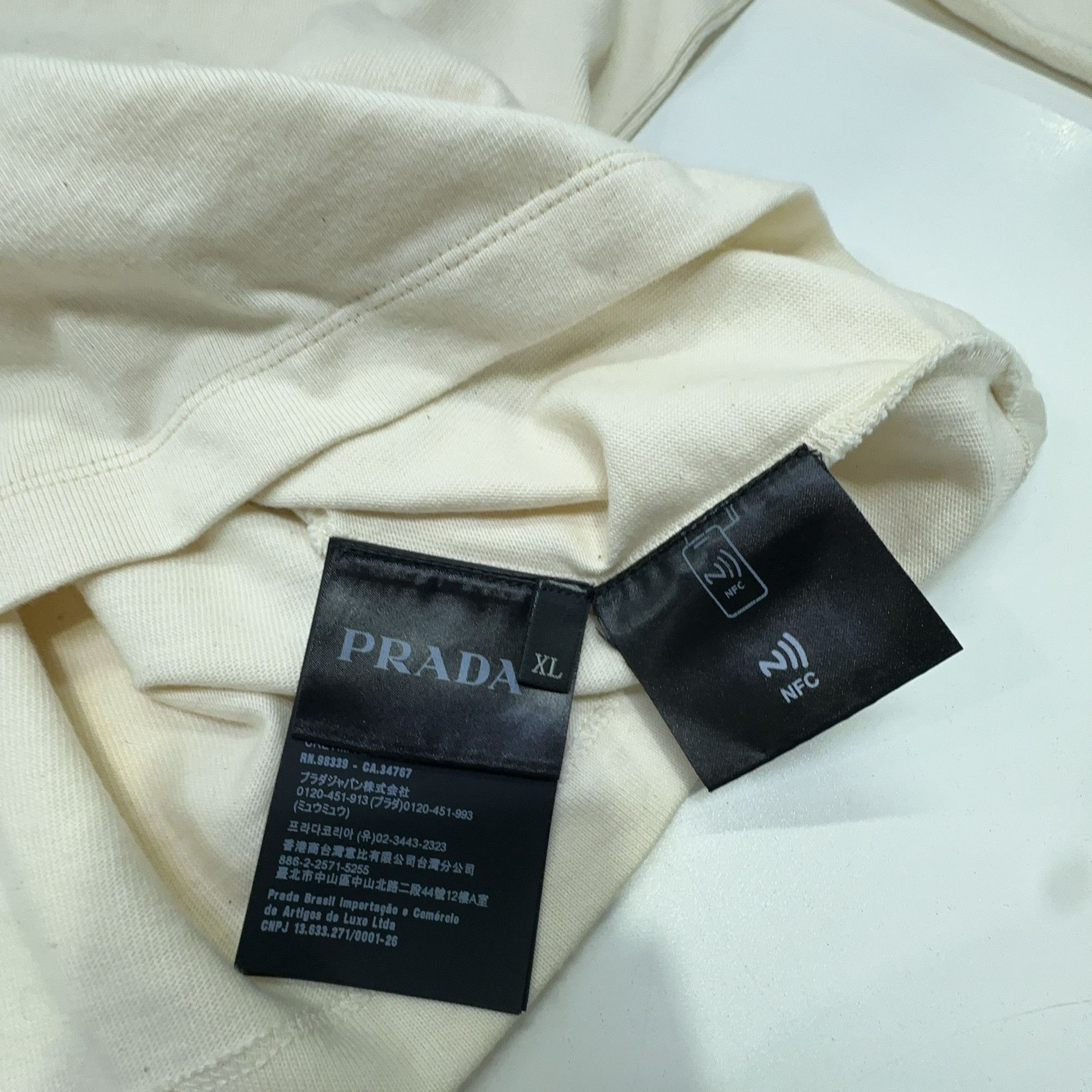 Prada Prada Logo T-Shirt Ivory XL Size US XL / EU 56 / 4 - 4 Thumbnail