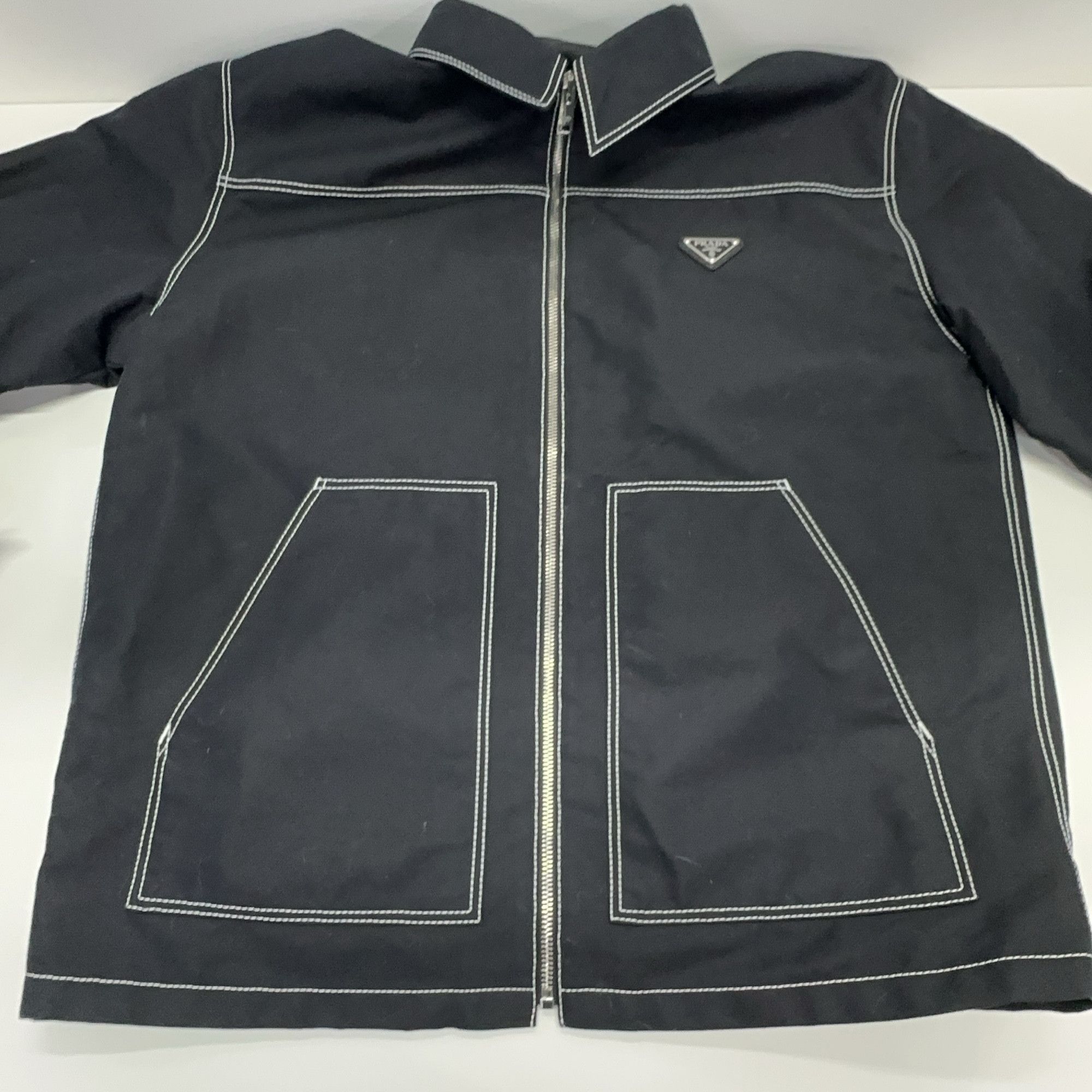 Prada Prada Contrast Stitch Zip Jacket Black S Size US S / EU 44-46 / 1 - 9 Thumbnail
