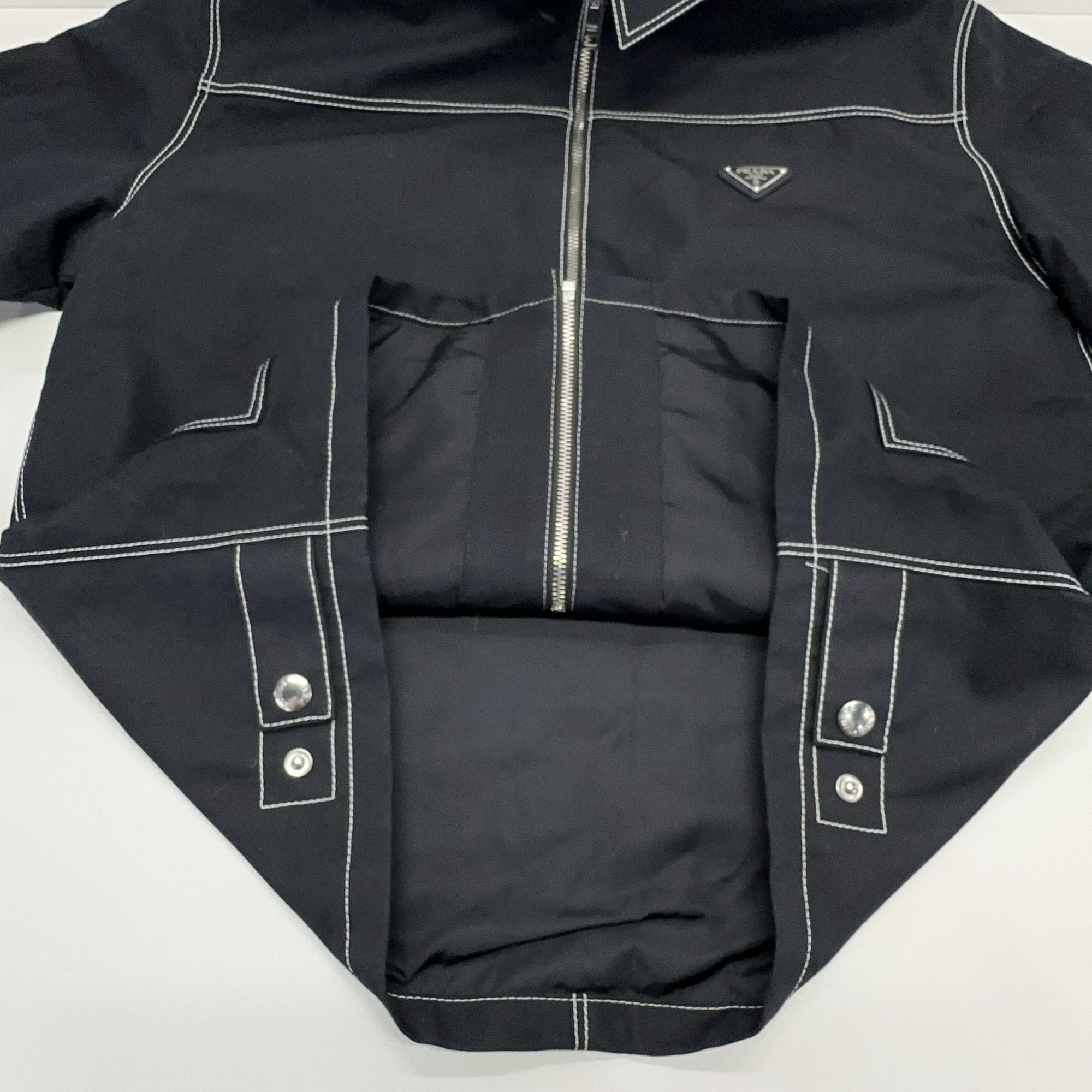 Prada Prada Contrast Stitch Zip Jacket Black S Size US S / EU 44-46 / 1 - 10 Thumbnail