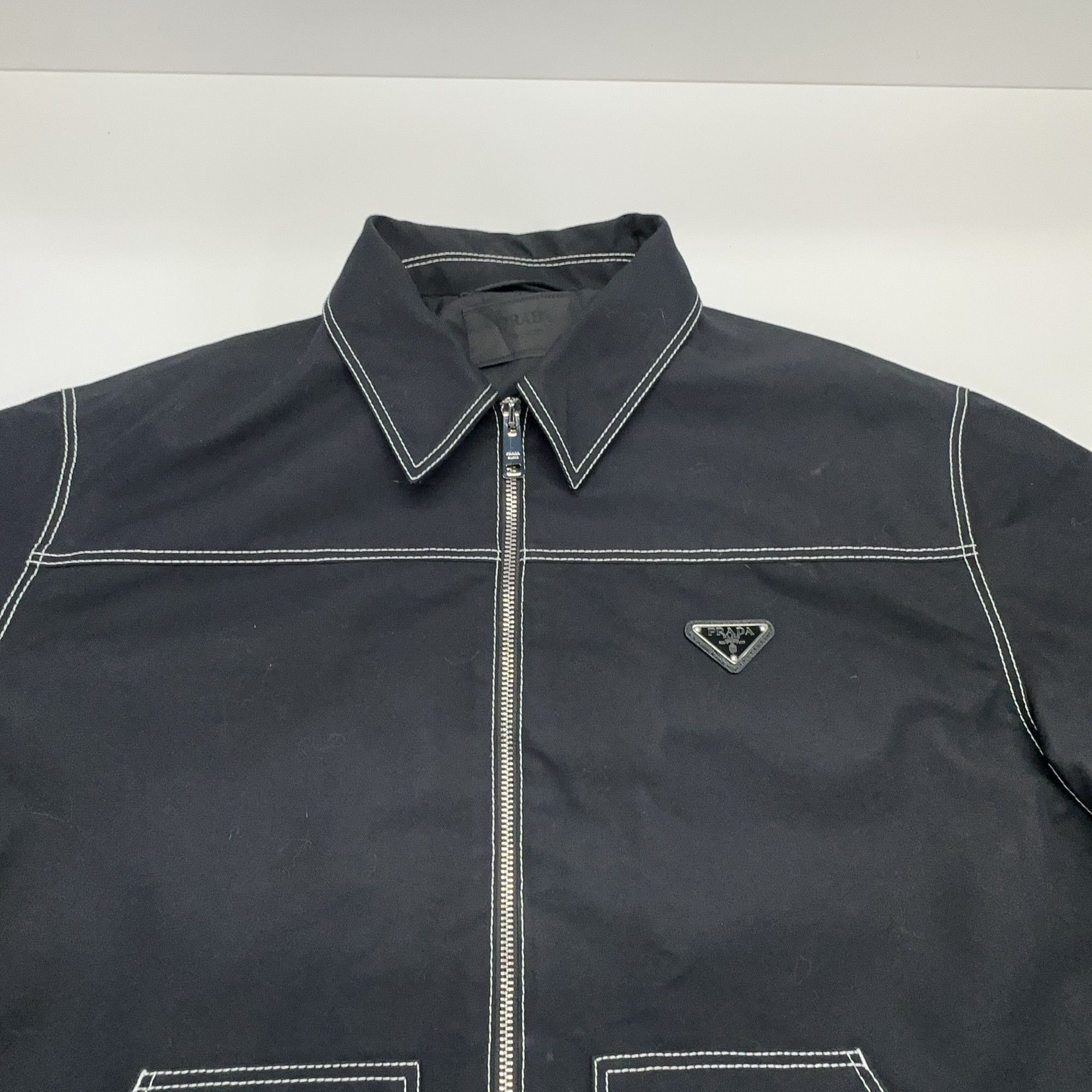 Prada Prada Contrast Stitch Zip Jacket Black S Size US S / EU 44-46 / 1 - 8 Thumbnail