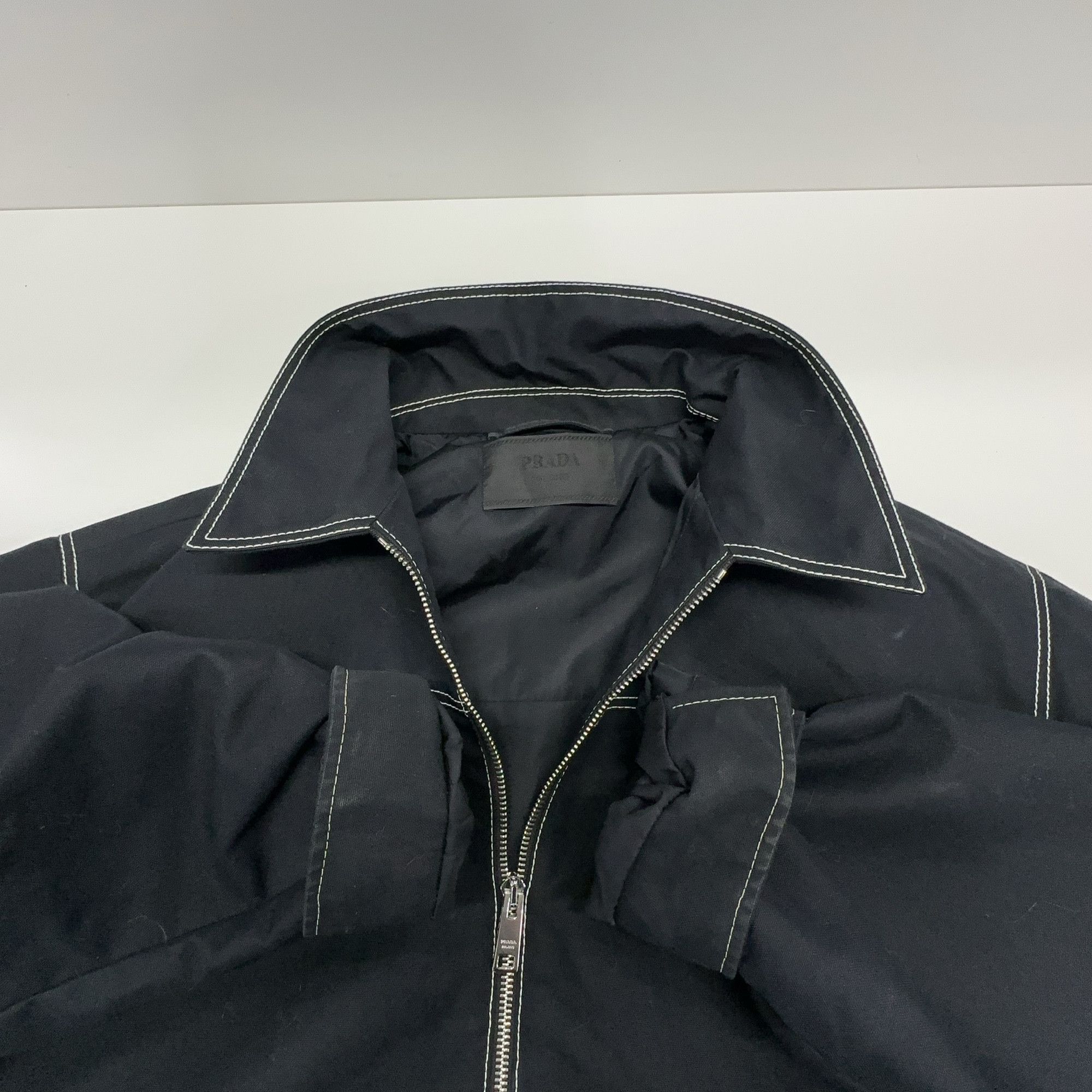 Prada Prada Contrast Stitch Zip Jacket Black S Size US S / EU 44-46 / 1 - 7 Thumbnail