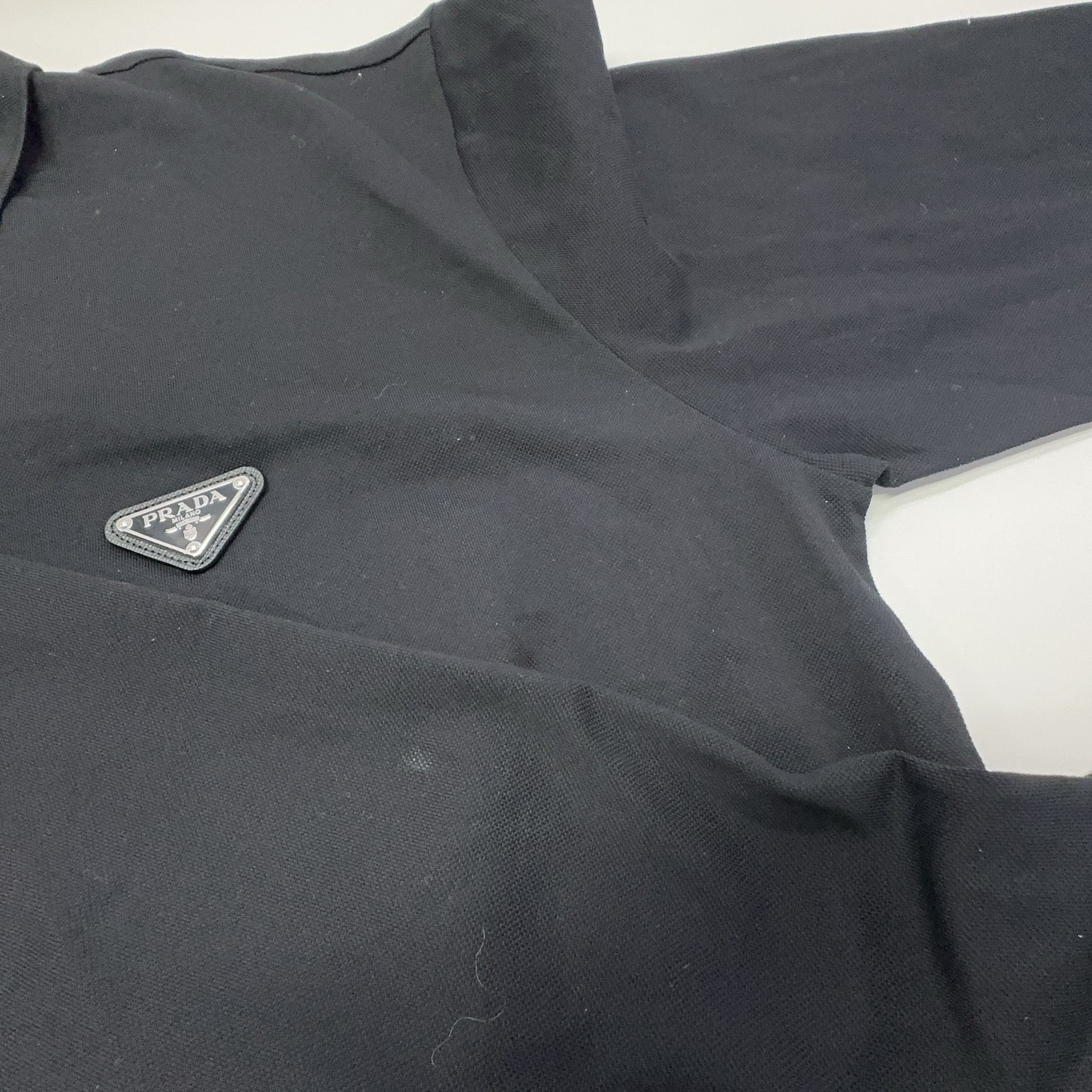 Prada Prada Re-Nylon Zip Long Sleeve Polo Black Size XL Size US XL / EU 56 / 4 - 6 Thumbnail