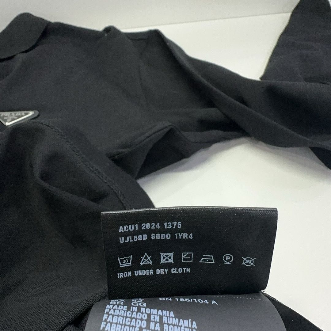 Prada Prada Re-Nylon Zip Long Sleeve Polo Black Size XL Size US XL / EU 56 / 4 - 4 Thumbnail