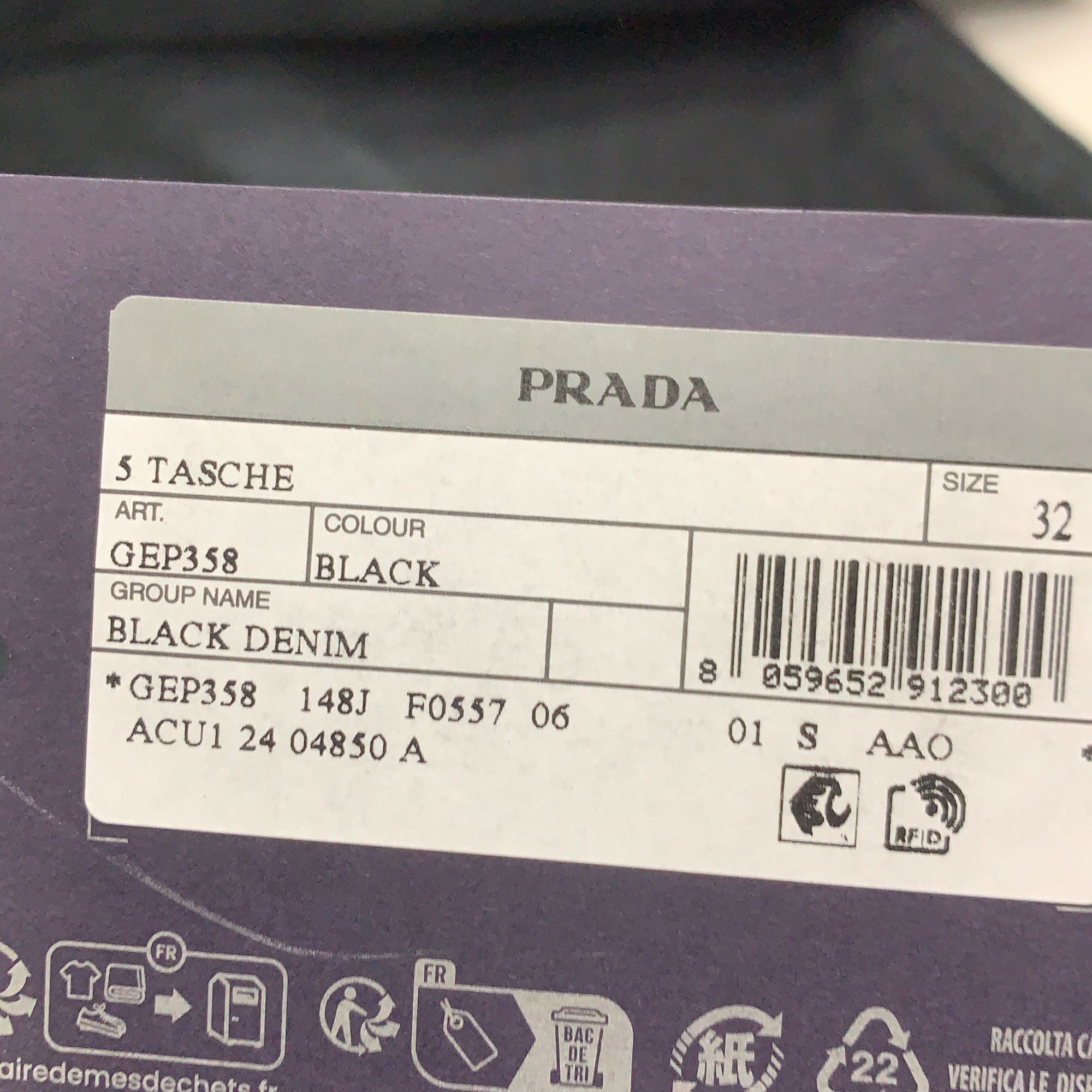 Prada Prada Black Denim Jeans Size 32 Size US 32 / EU 48 - 2 Thumbnail