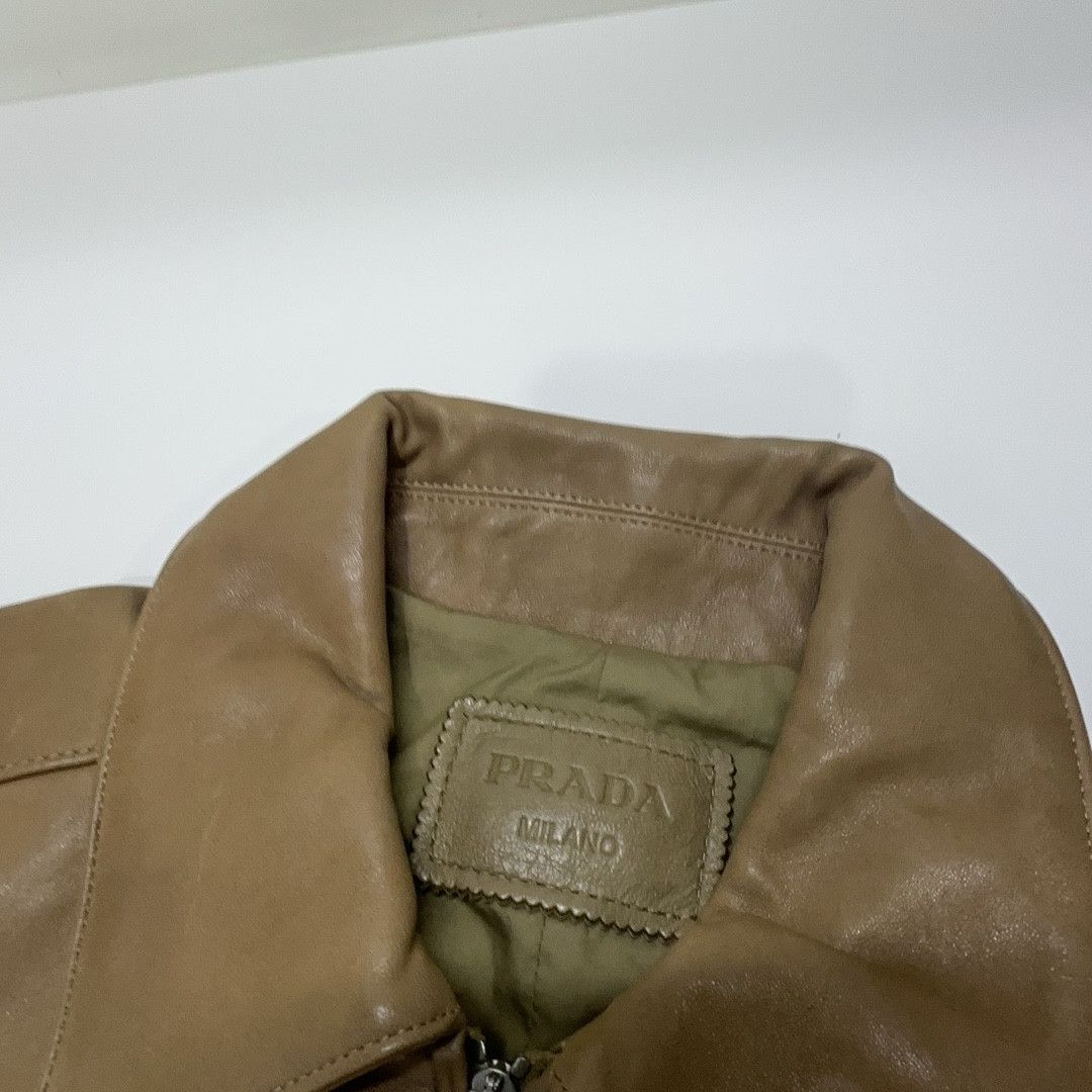 Prada Prada Nappa Leather Short Sleeve Zip Jacket Size 48 Size US M / EU 48-50 / 2 - 6 Thumbnail