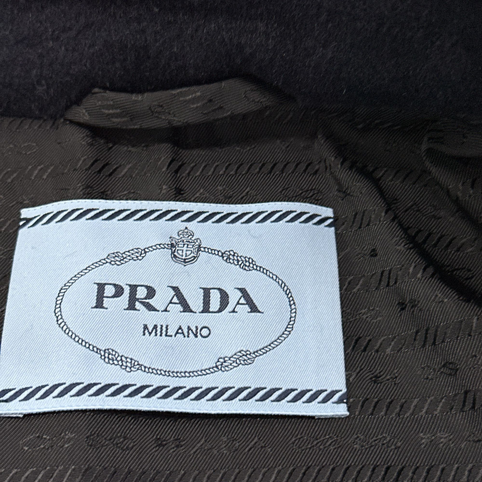 Prada PRADA Logo Patch Wool Coat Navy Size 40 Size S / US 4 / IT 40 - 5 Thumbnail
