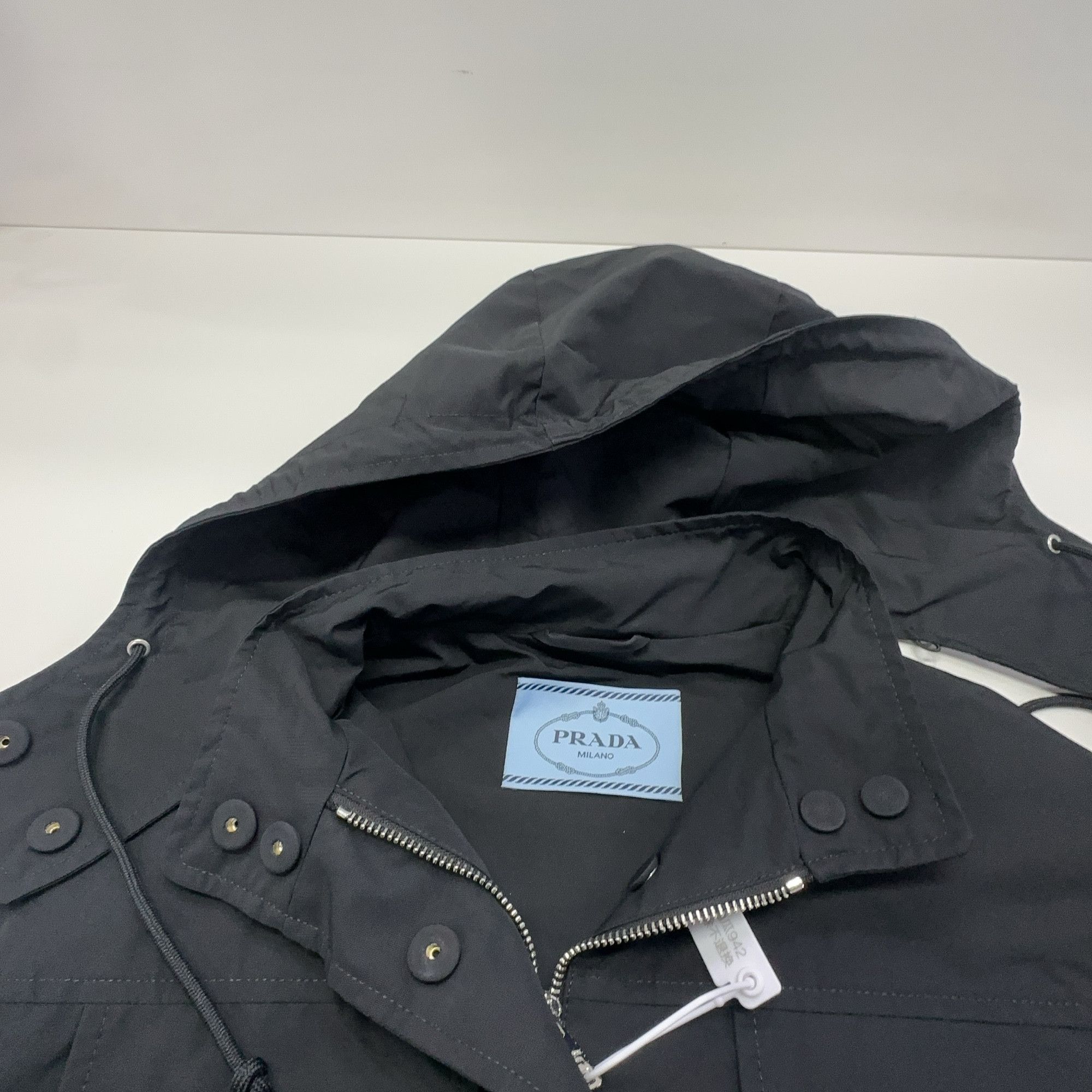 Prada Prada Black Hooded Jacket Size XXS Size US XXS / EU 40 - 7 Thumbnail