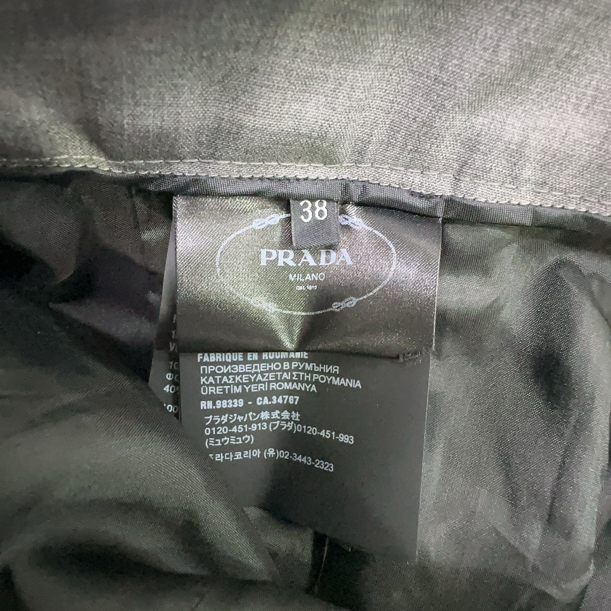 Prada Prada Grey Wool Pants Size 38 Size 26" / US 2 / IT 38 - 4 Thumbnail