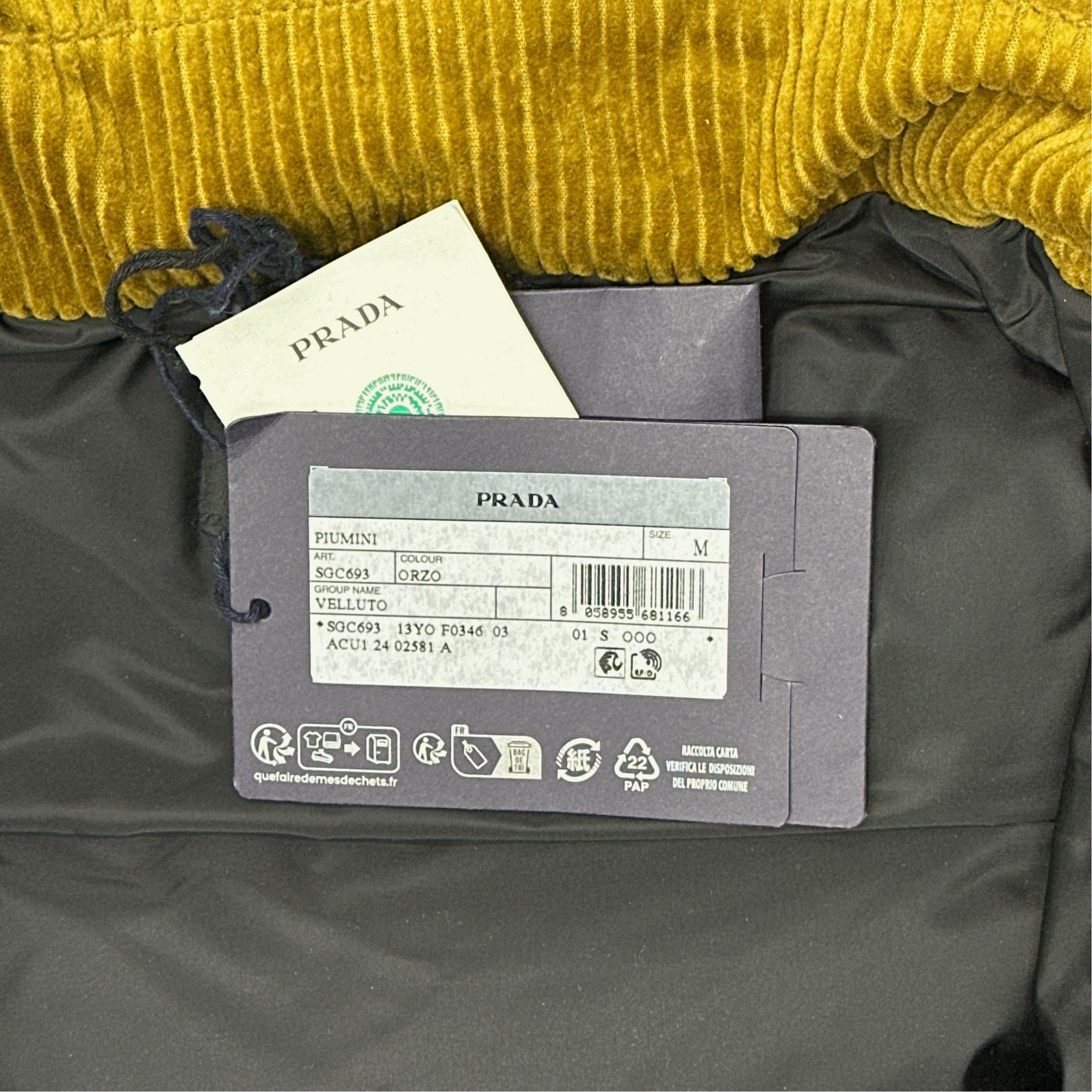 Prada Prada Corduroy Down Vest Size M Size US M / EU 48-50 / 2 - 2 Thumbnail