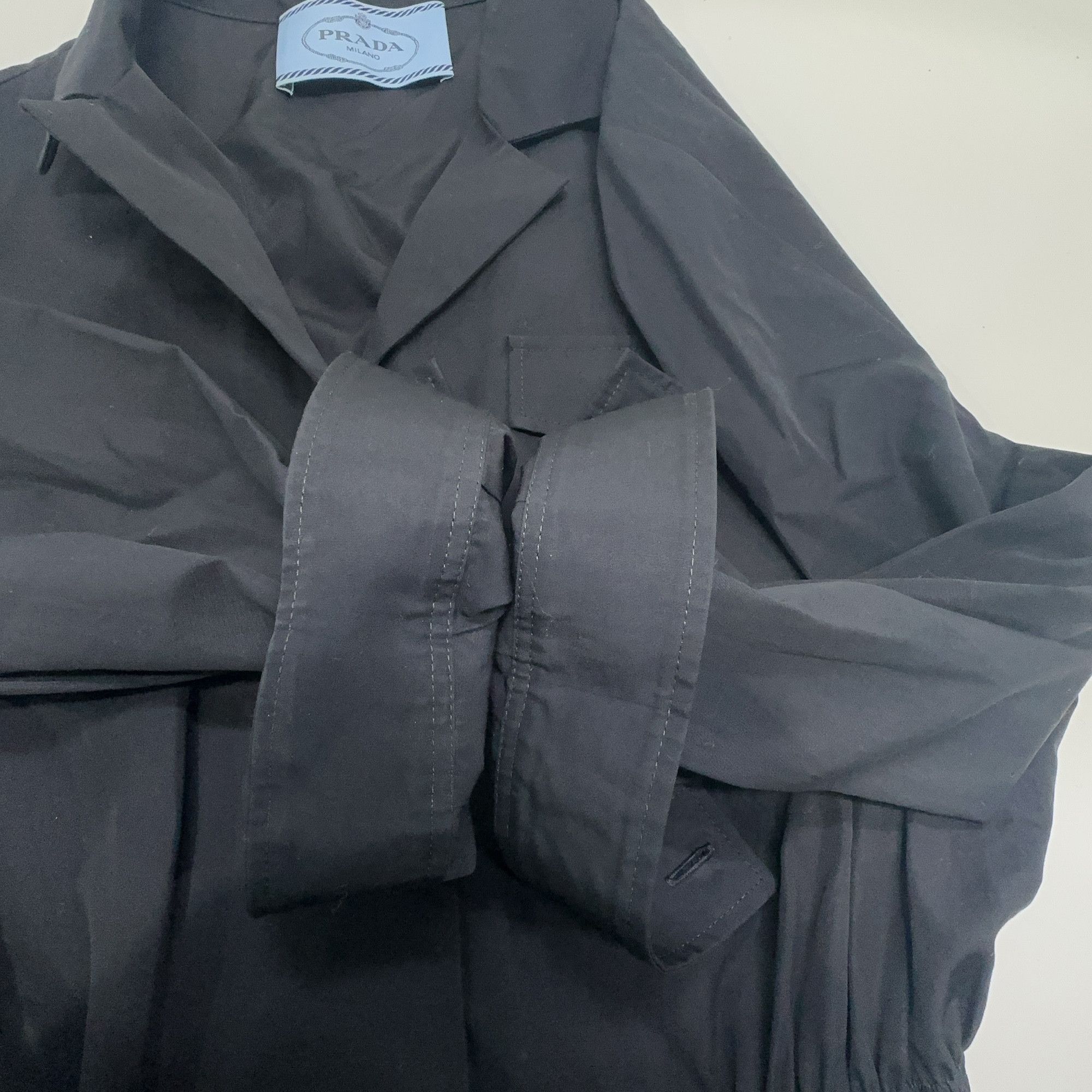 Prada Prada Black Poplin Mini Dress Size 38 Size XS / US 0-2 / IT 36-38 - 7 Thumbnail