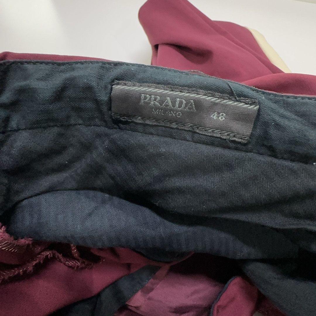 Prada Prada Burgundy Contrast Panel Pants Size 32 Size US 32 / EU 48 - 3 Thumbnail