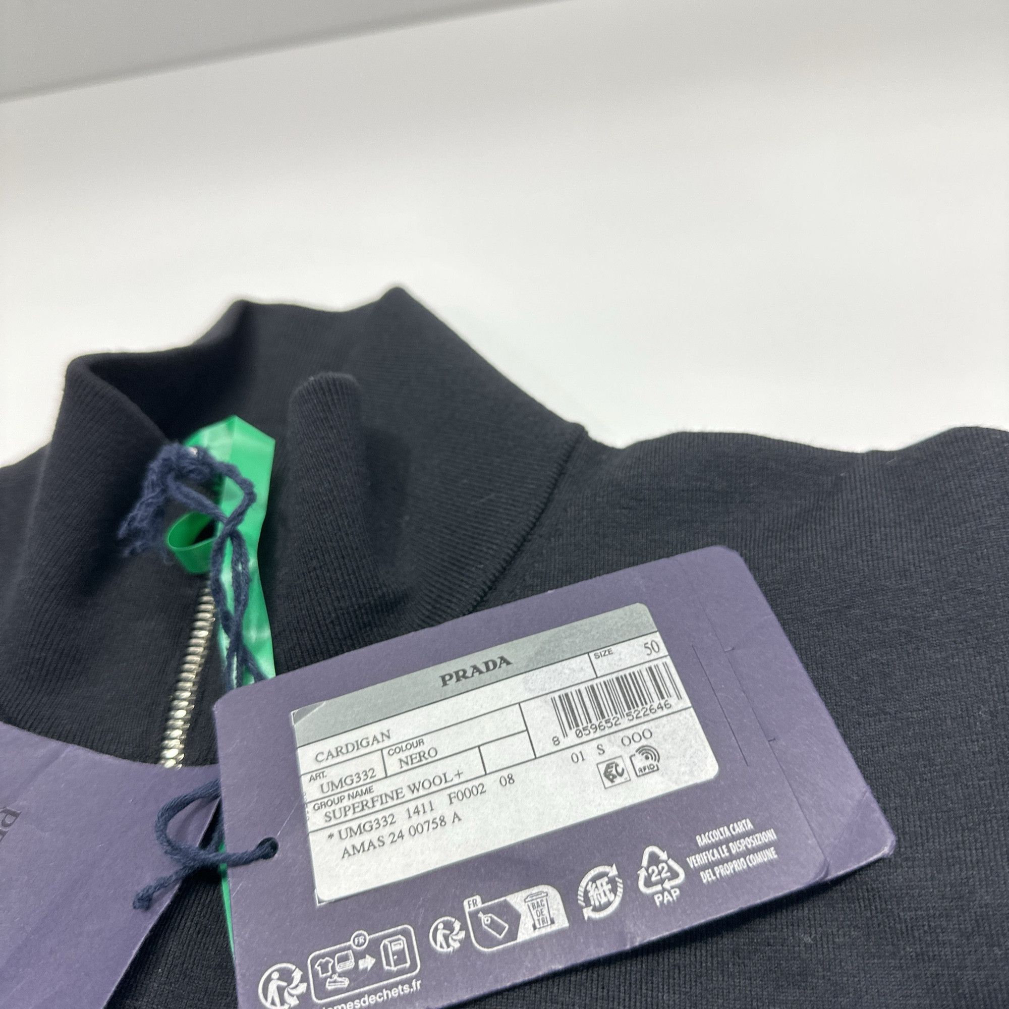 Prada Prada Logo Patch Zip-Up Cardigan Size M Size US M / EU 48-50 / 2 - 3 Thumbnail