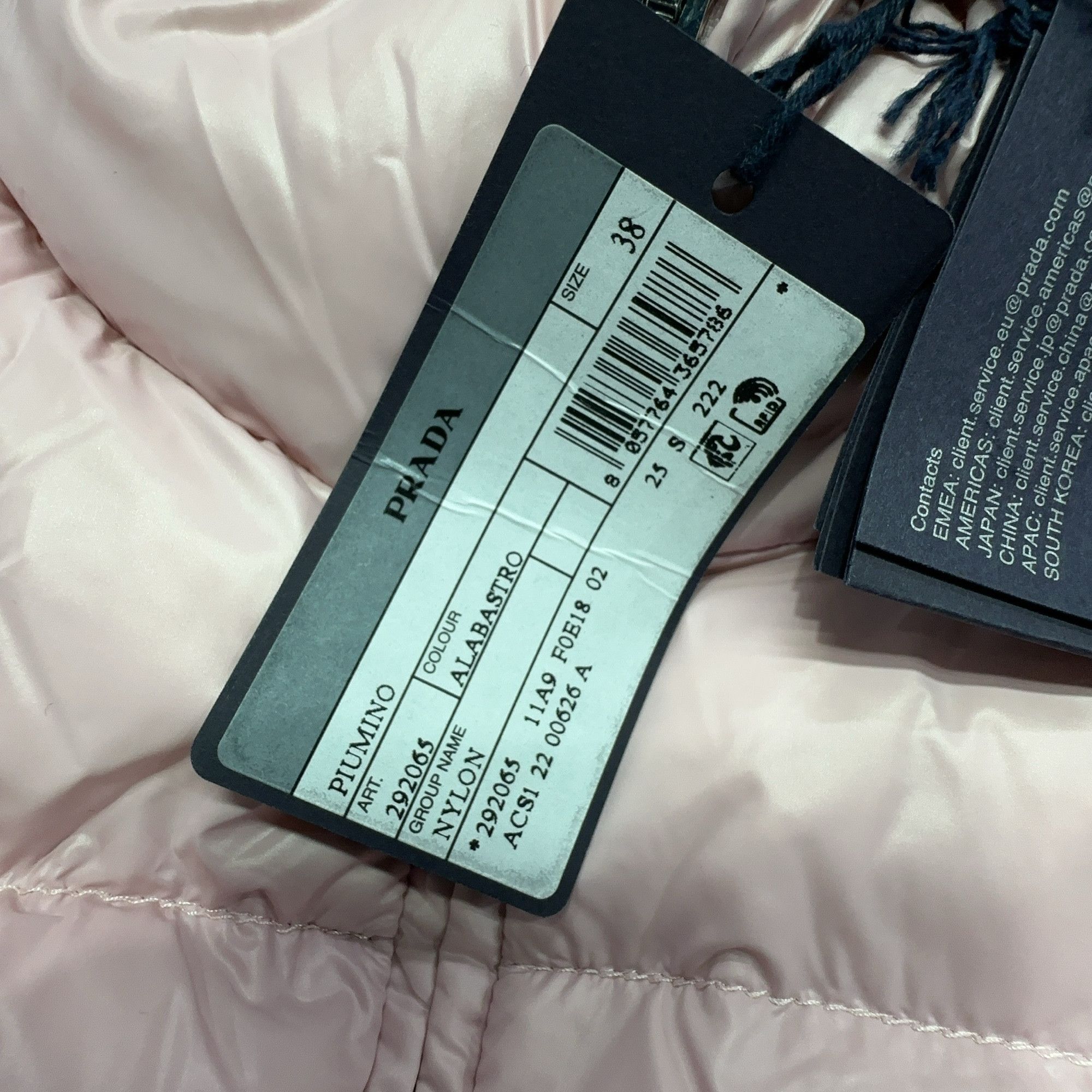 Prada Prada Pink Nylon Down Jacket Size 38 Size XS / US 0-2 / IT 36-38 - 3 Thumbnail