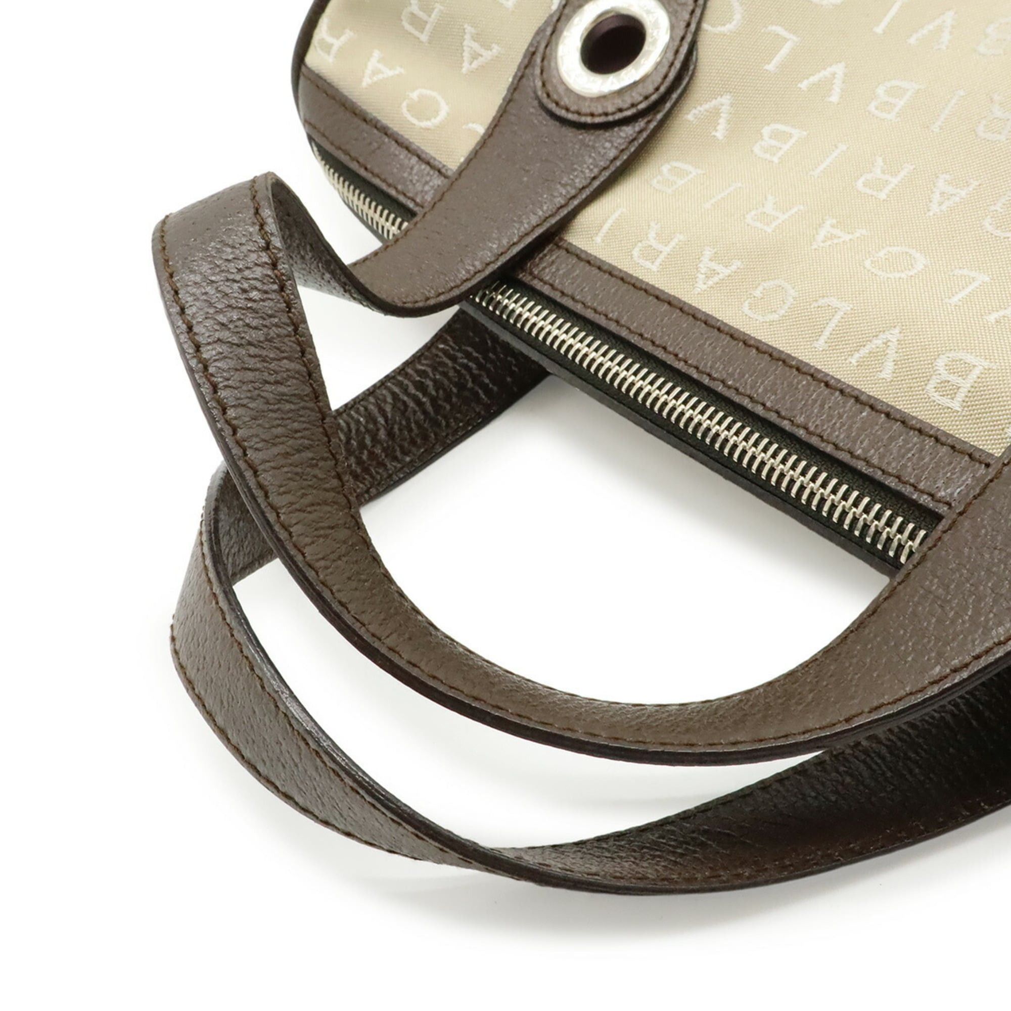 Bvlgari BVLGARI Bulgari Mania Tote Bag Handbag Canvas Leather Beige Brown Size ONE SIZE - 5 Thumbnail